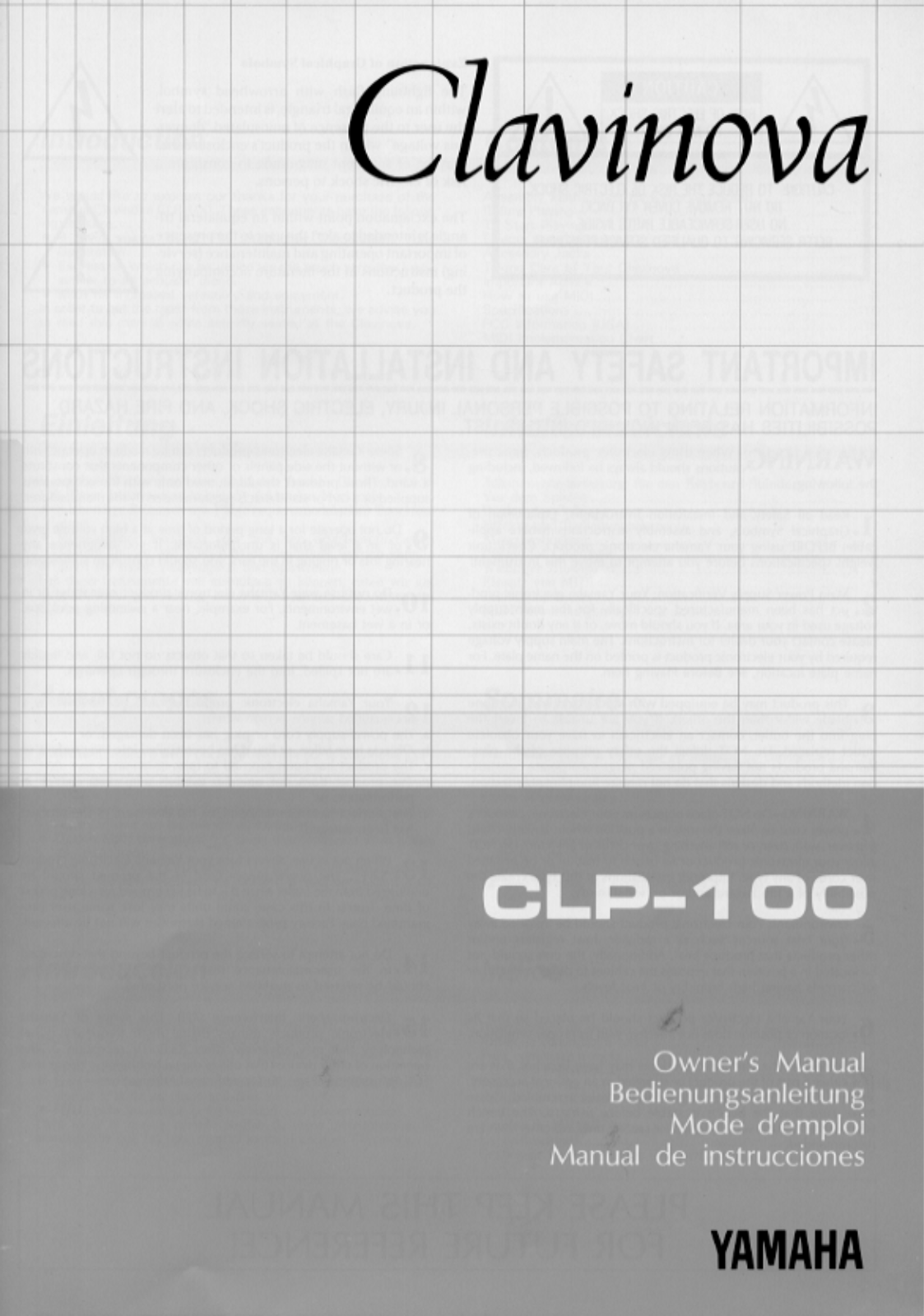 Yamaha CLP-100, CLP-100E User Manual