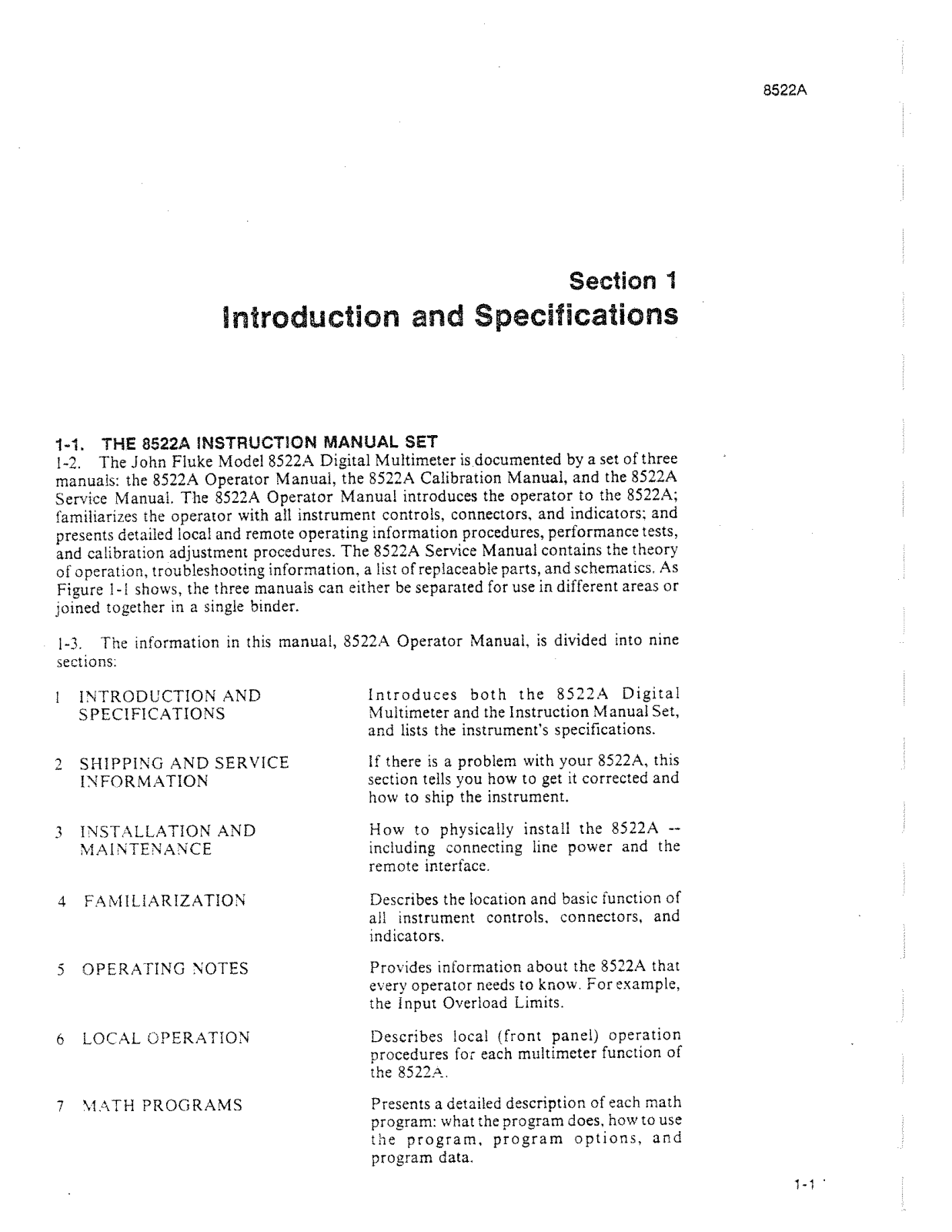 Fluke 8522A Service manual