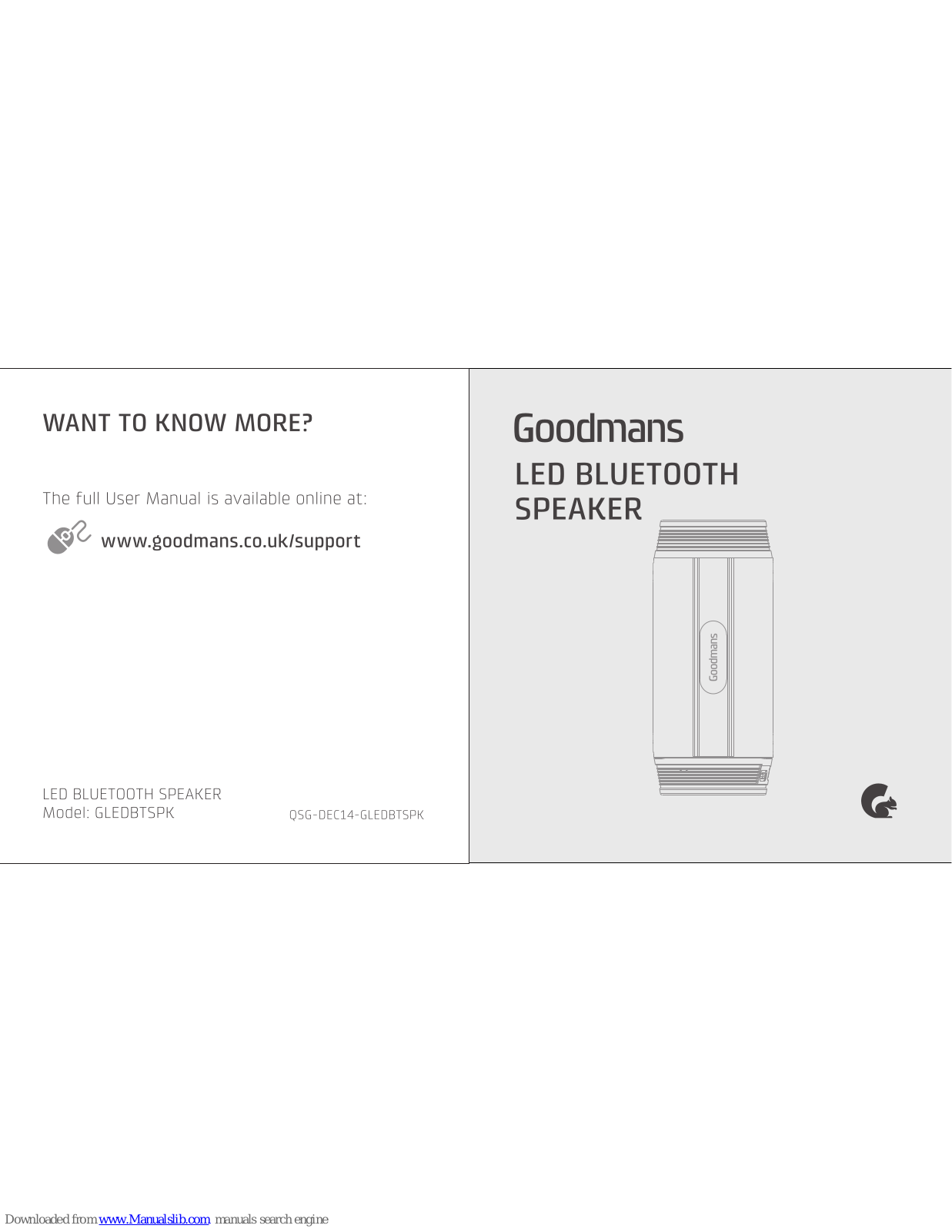 Goodmans GLEDBTSPK Getting Started - ManualMachine.com