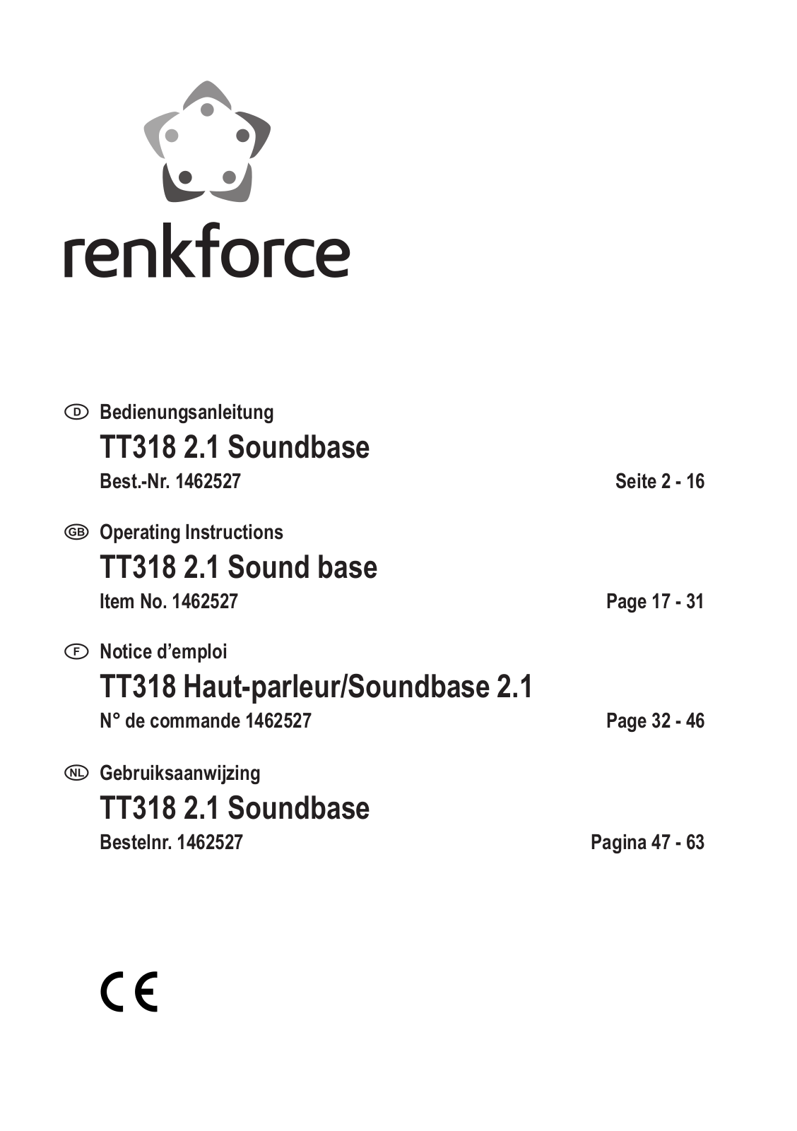 Renkforce 1462527 Operating Instructions