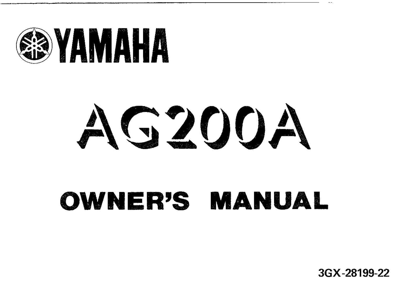 Yamaha AG200F A 1990 Owner's manual