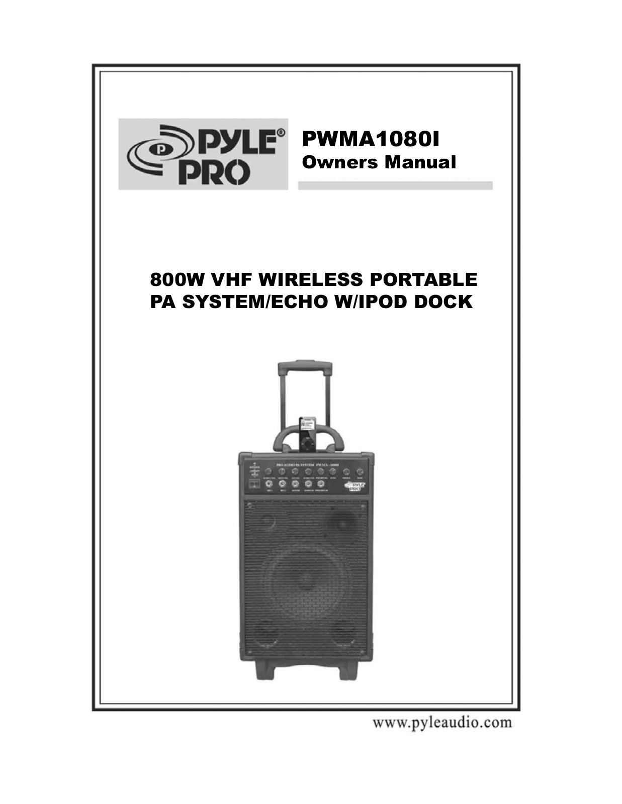 PYLE Audio PWMA1080I User Manual