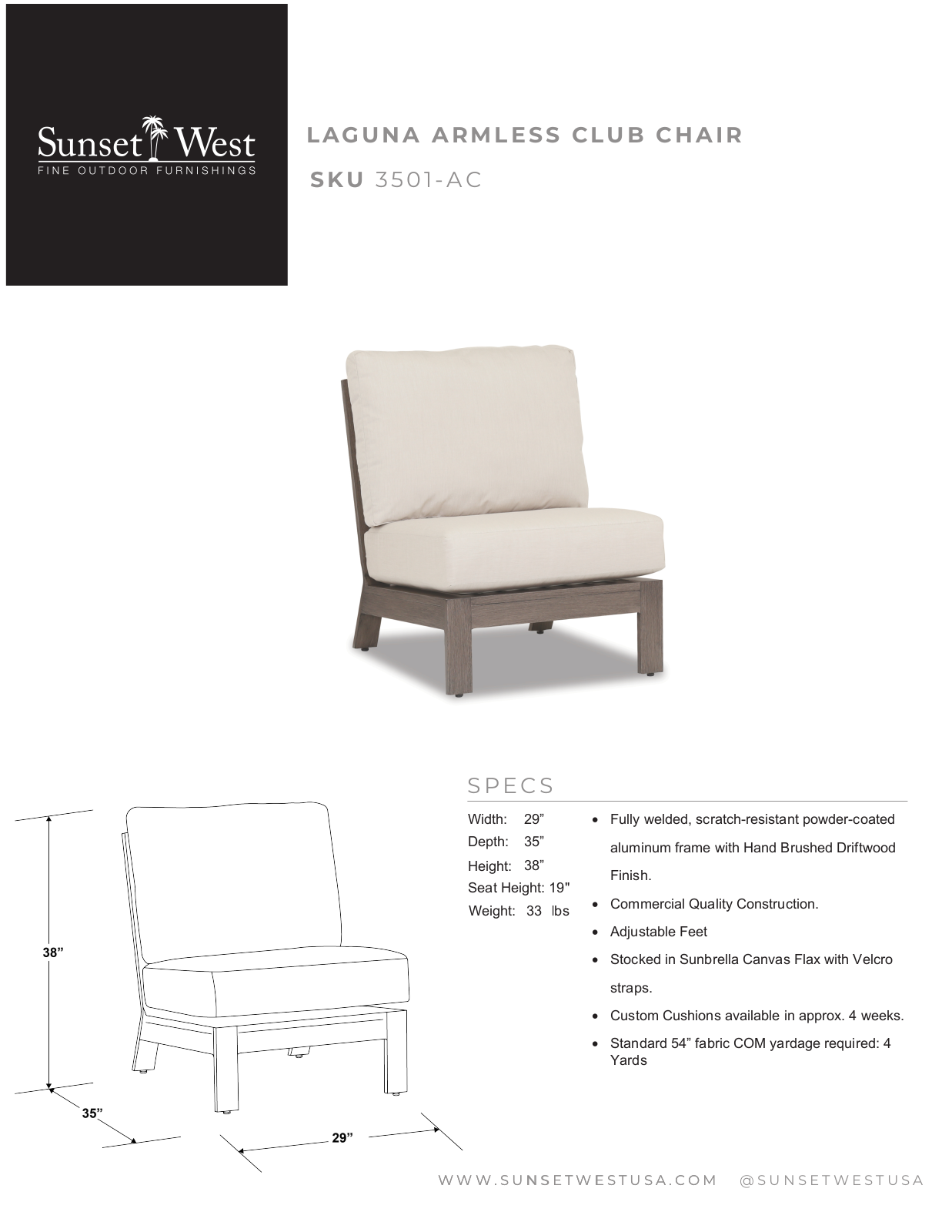 Sunset West XSW1559 Specifications - ManualMachine.com
