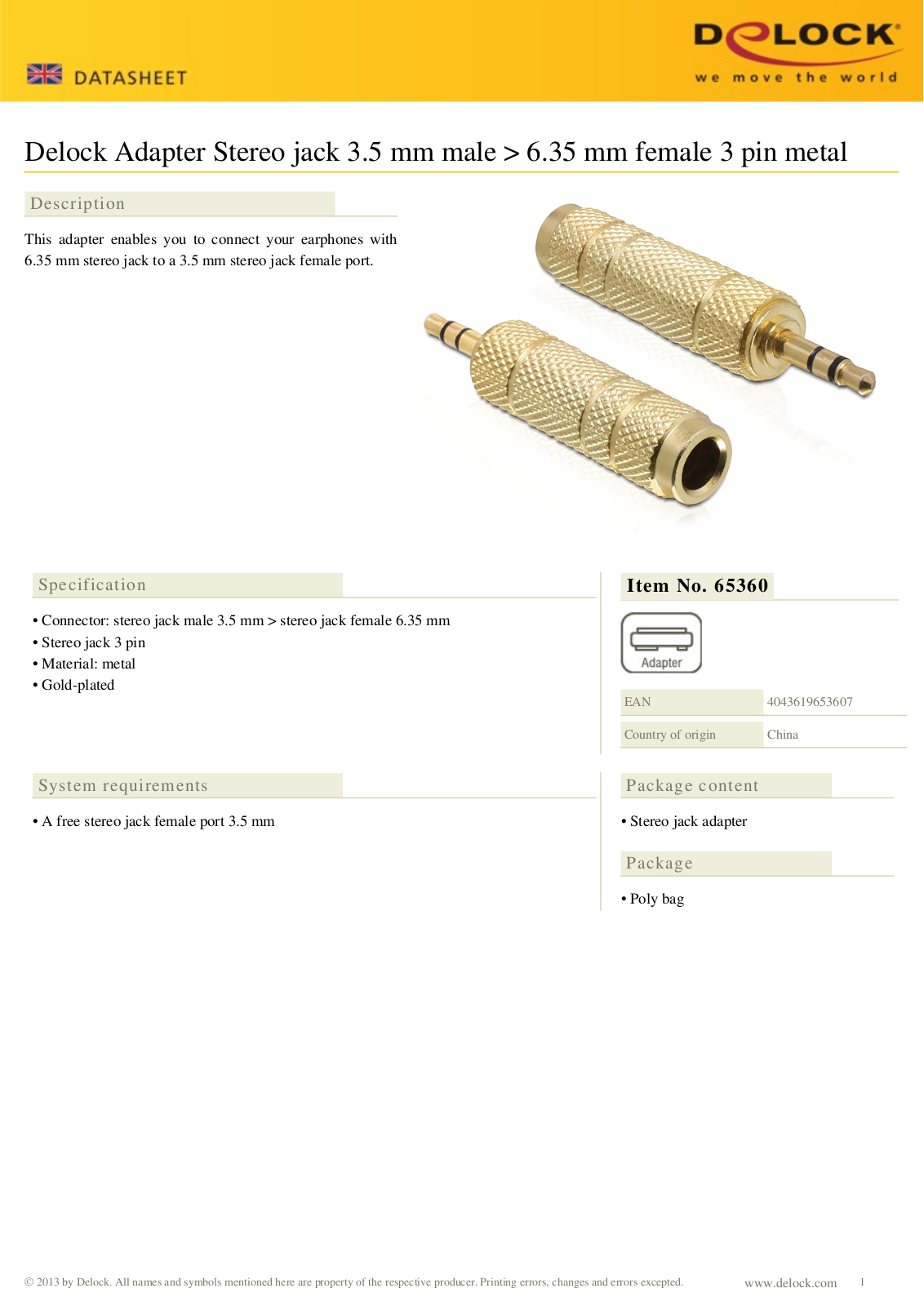 DeLOCK 65360 User Manual