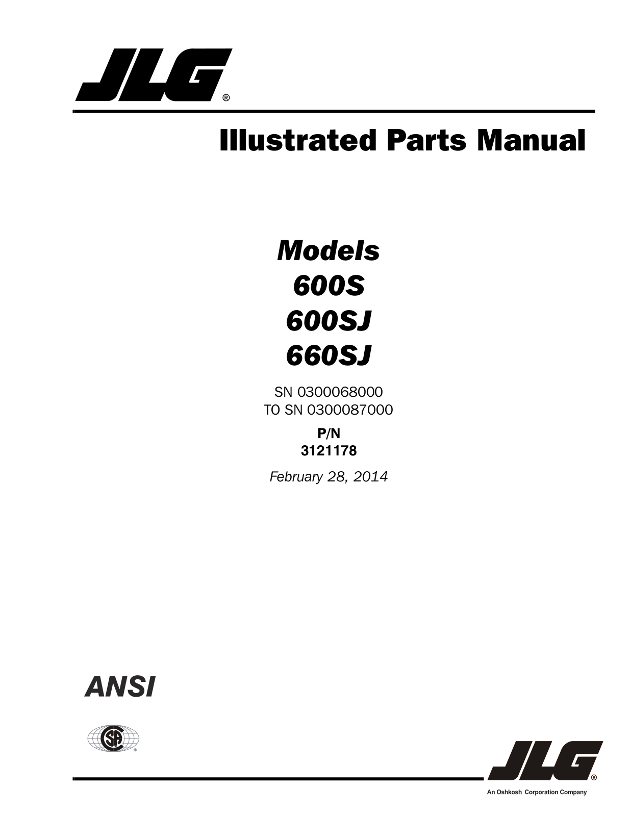 JLG 660SJ Parts Manual
