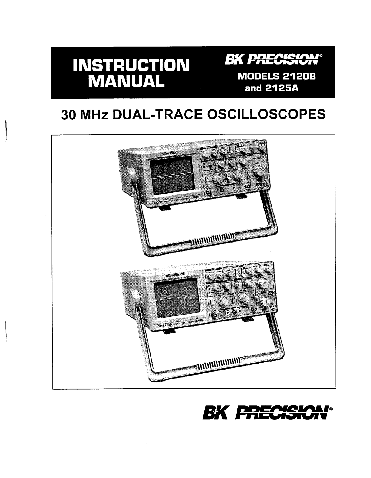 BK Precision 2125B, 2120B User Manual