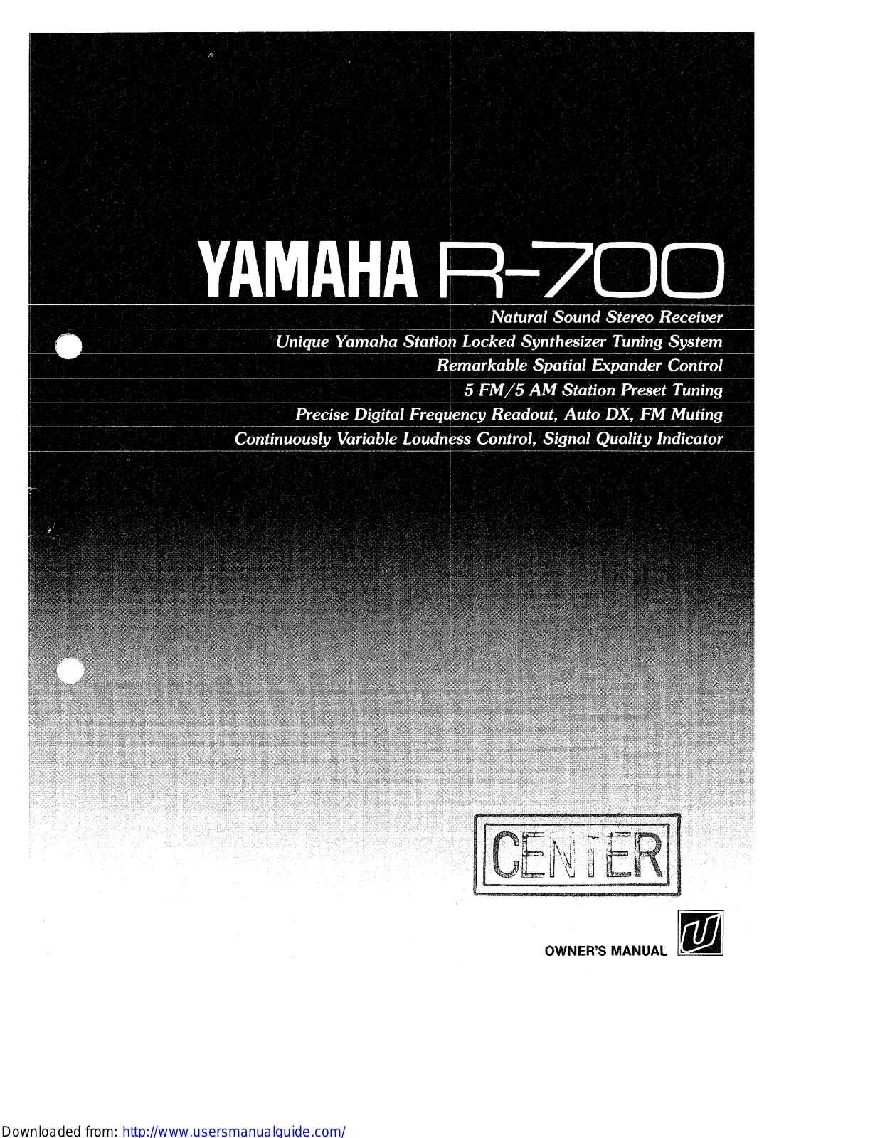 Yamaha Audio R-700 User Manual