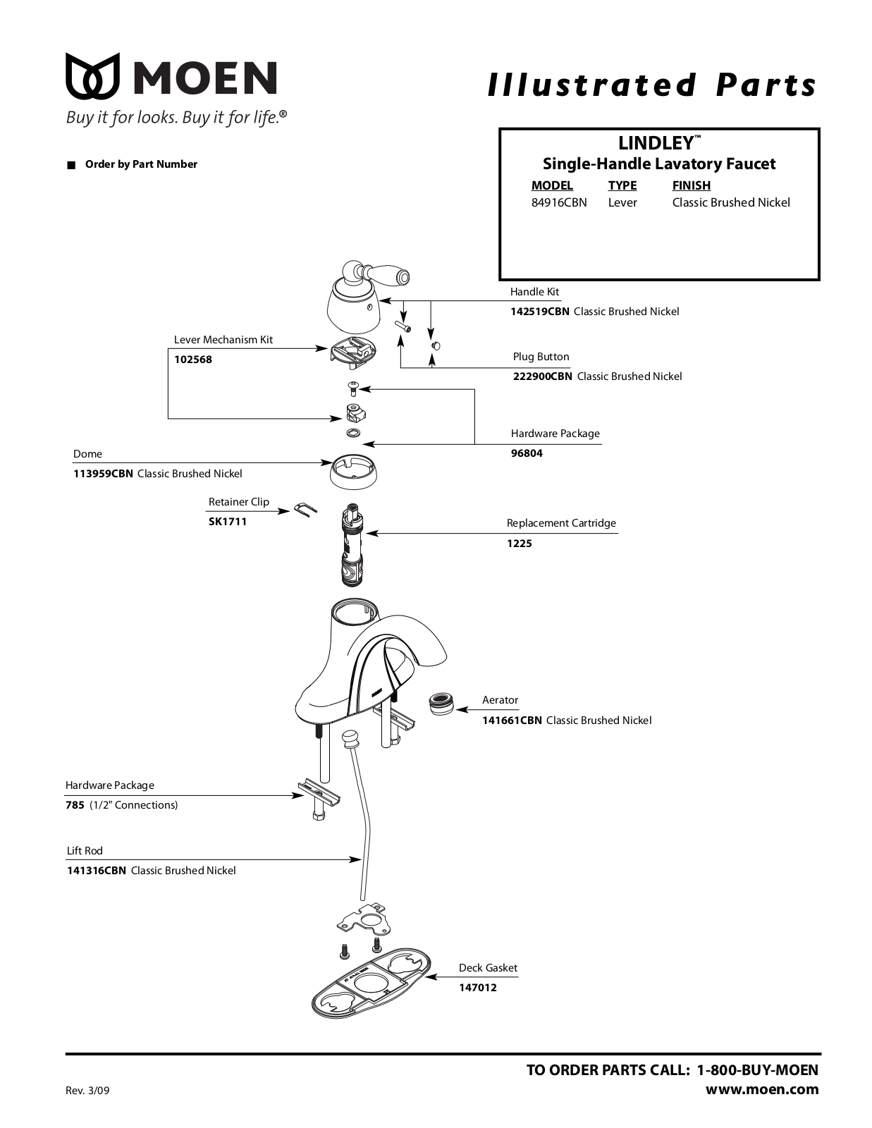 Moen 84916CBN User Manual