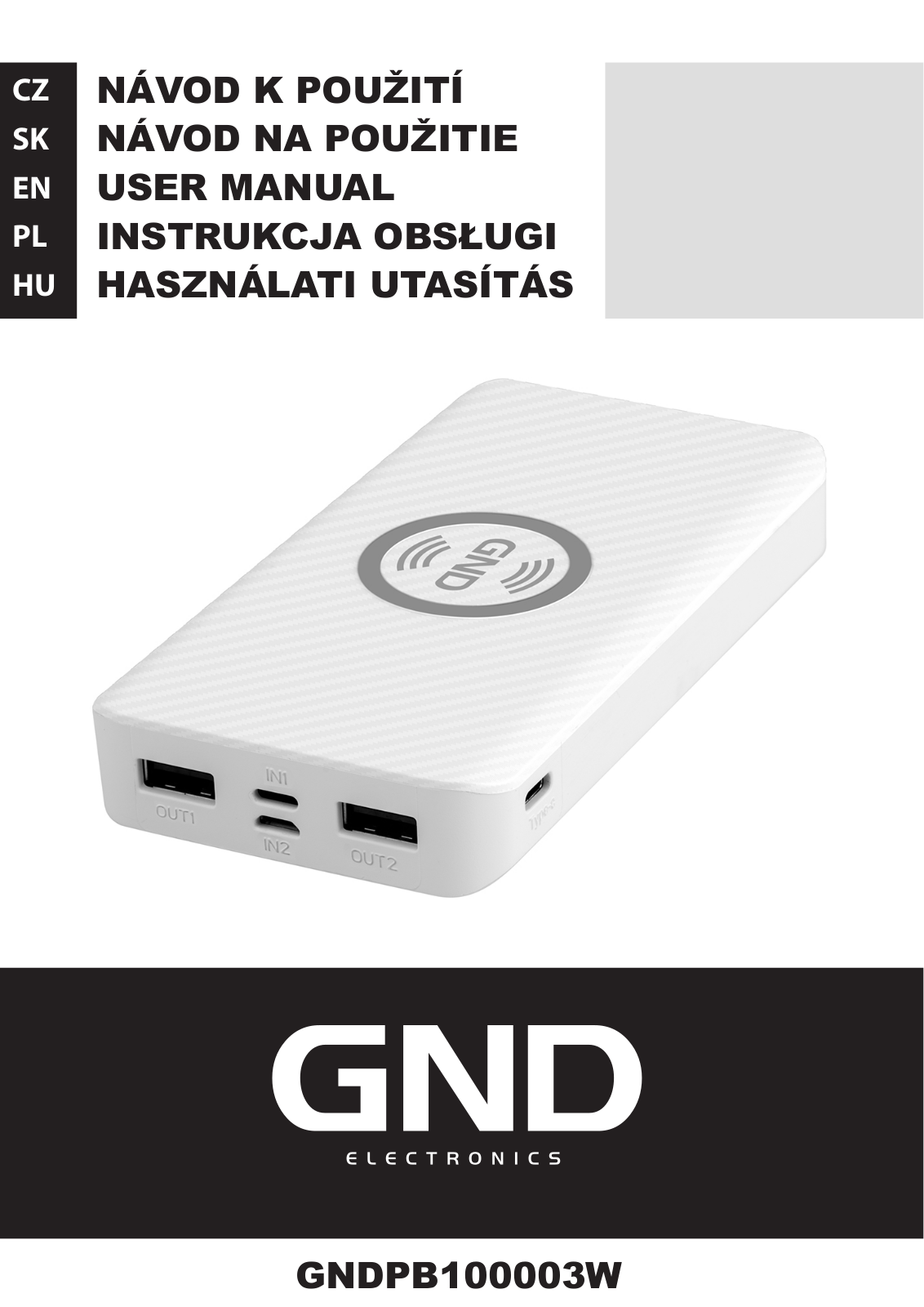 GND PB100003W User Manual