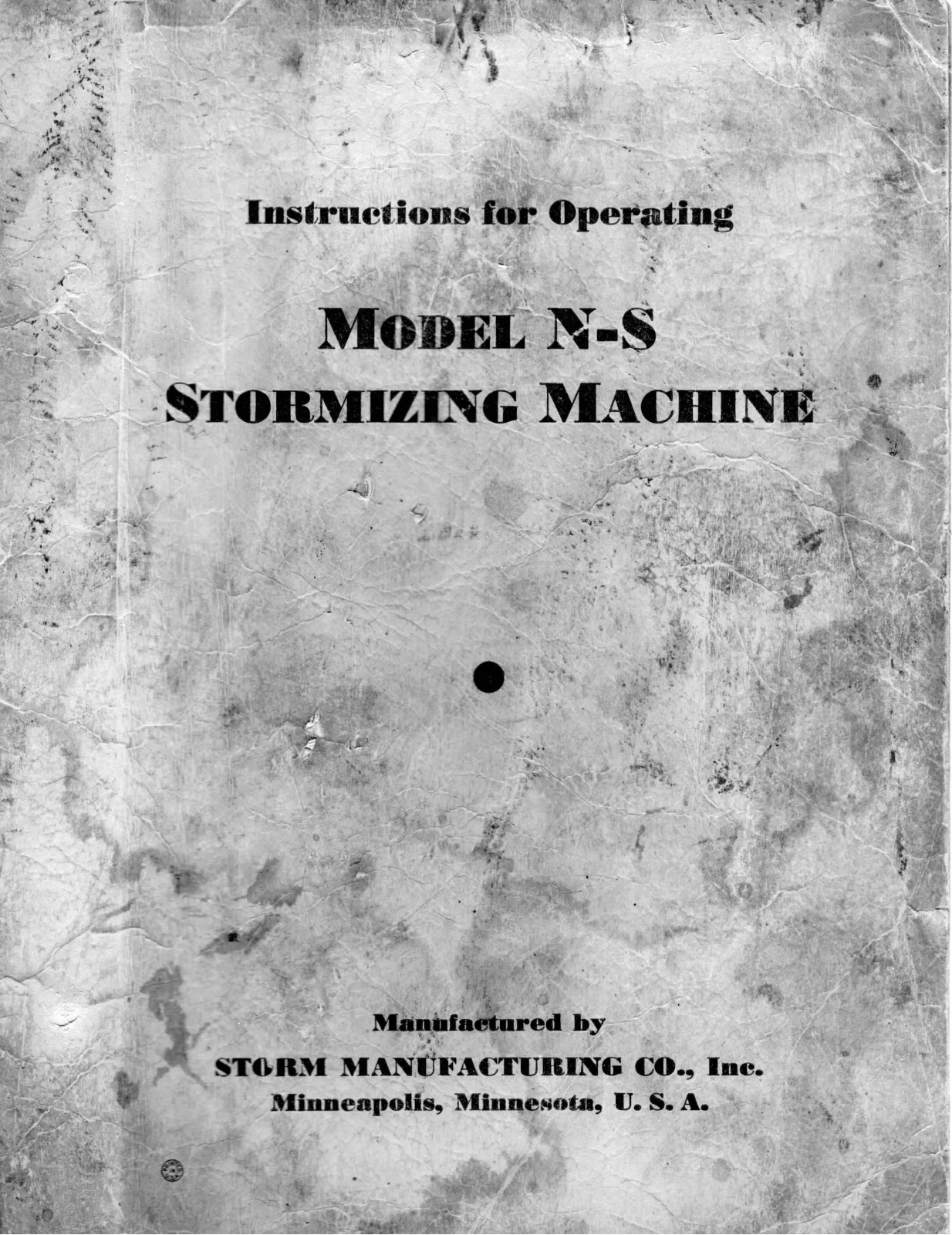 Storm Model N-S Stormizing Machine Instruction Guides - ManualMachine.com