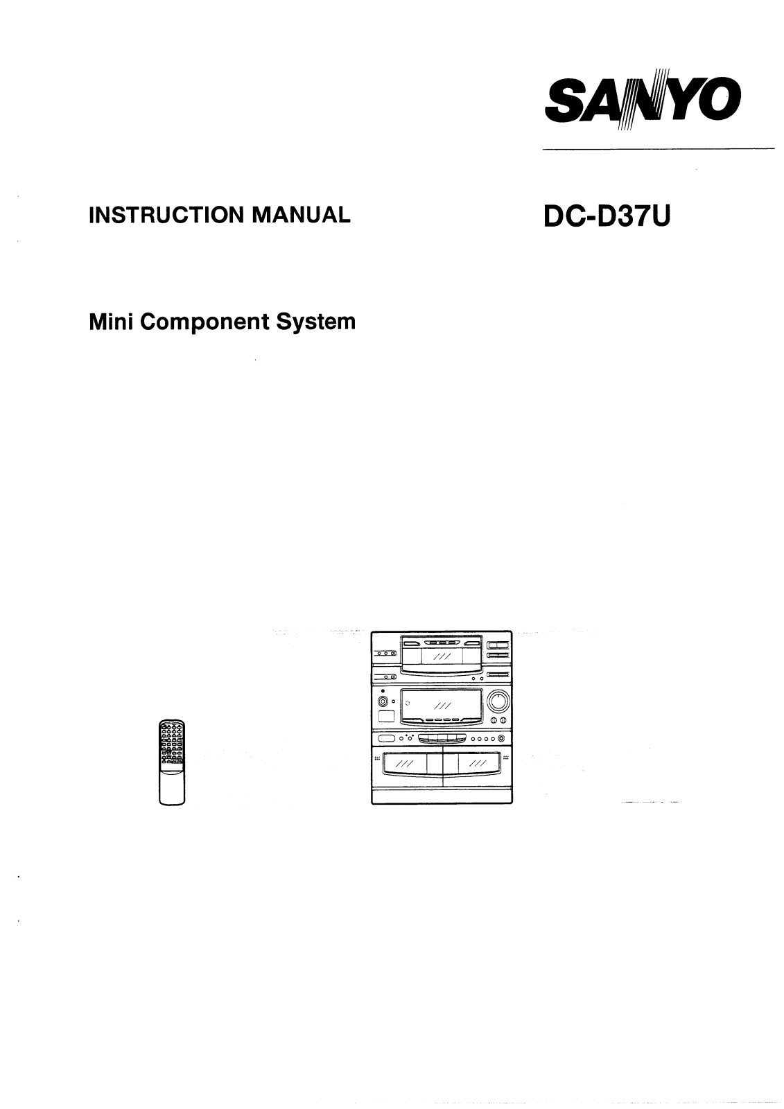 Sanyo DC-D37U Instruction Manual
