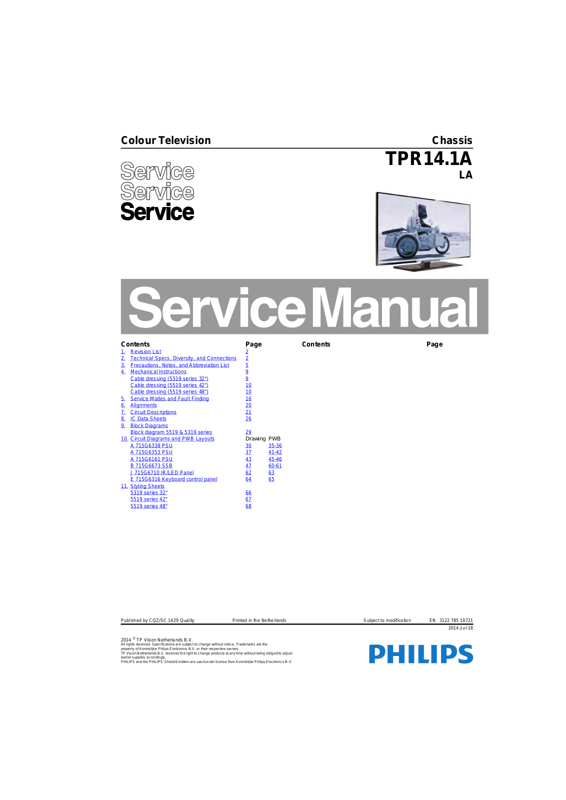 Philips 42PFD5519/30 Schematic