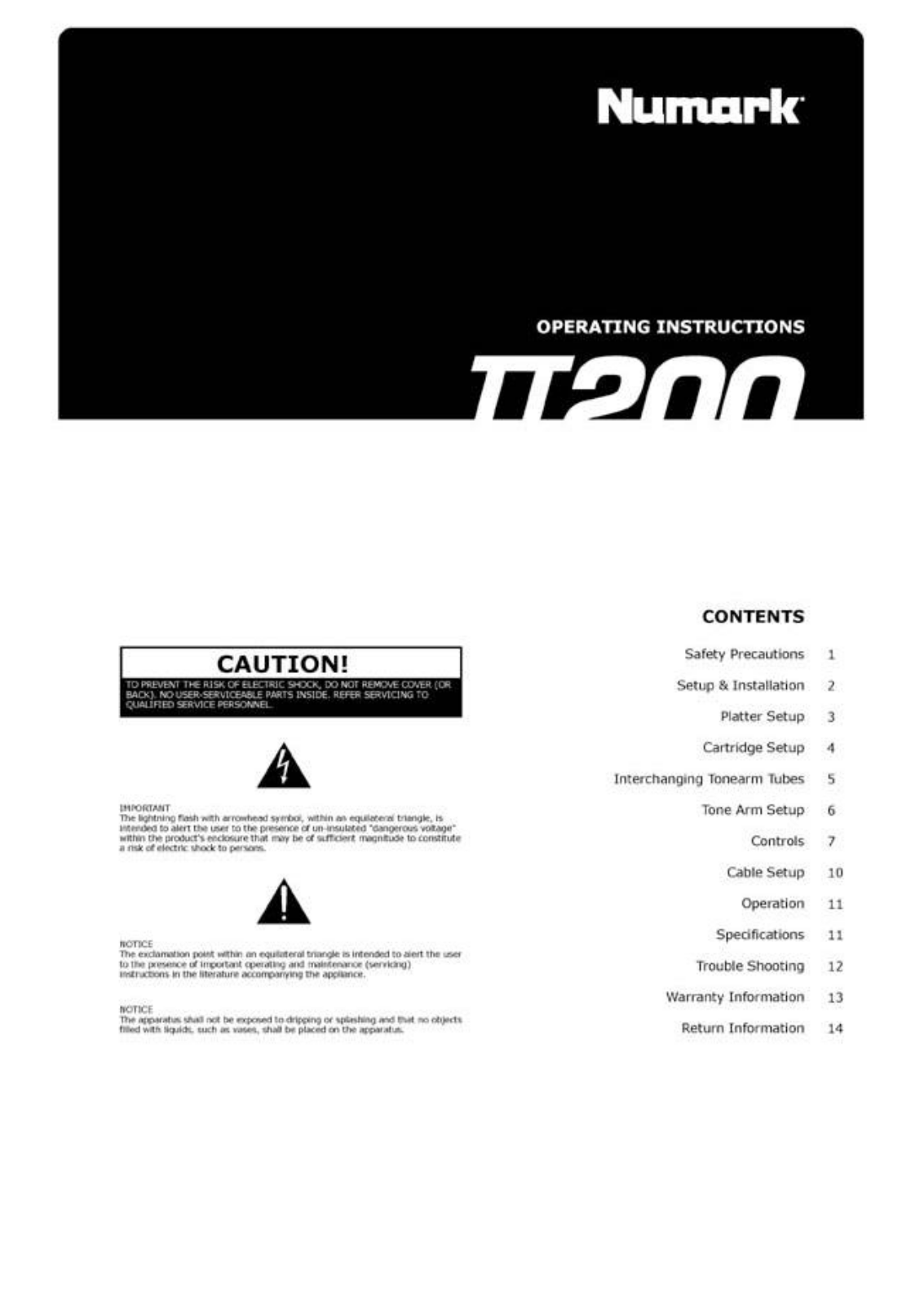 Numark Industries tt2200 User Manual