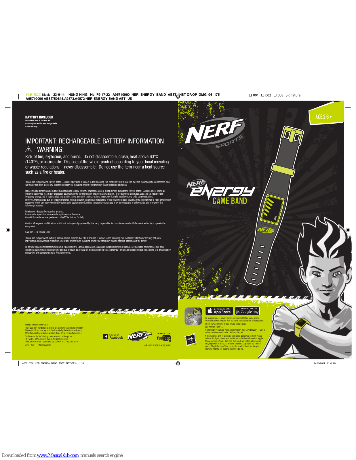 Nerf Energy Game Band User Manual