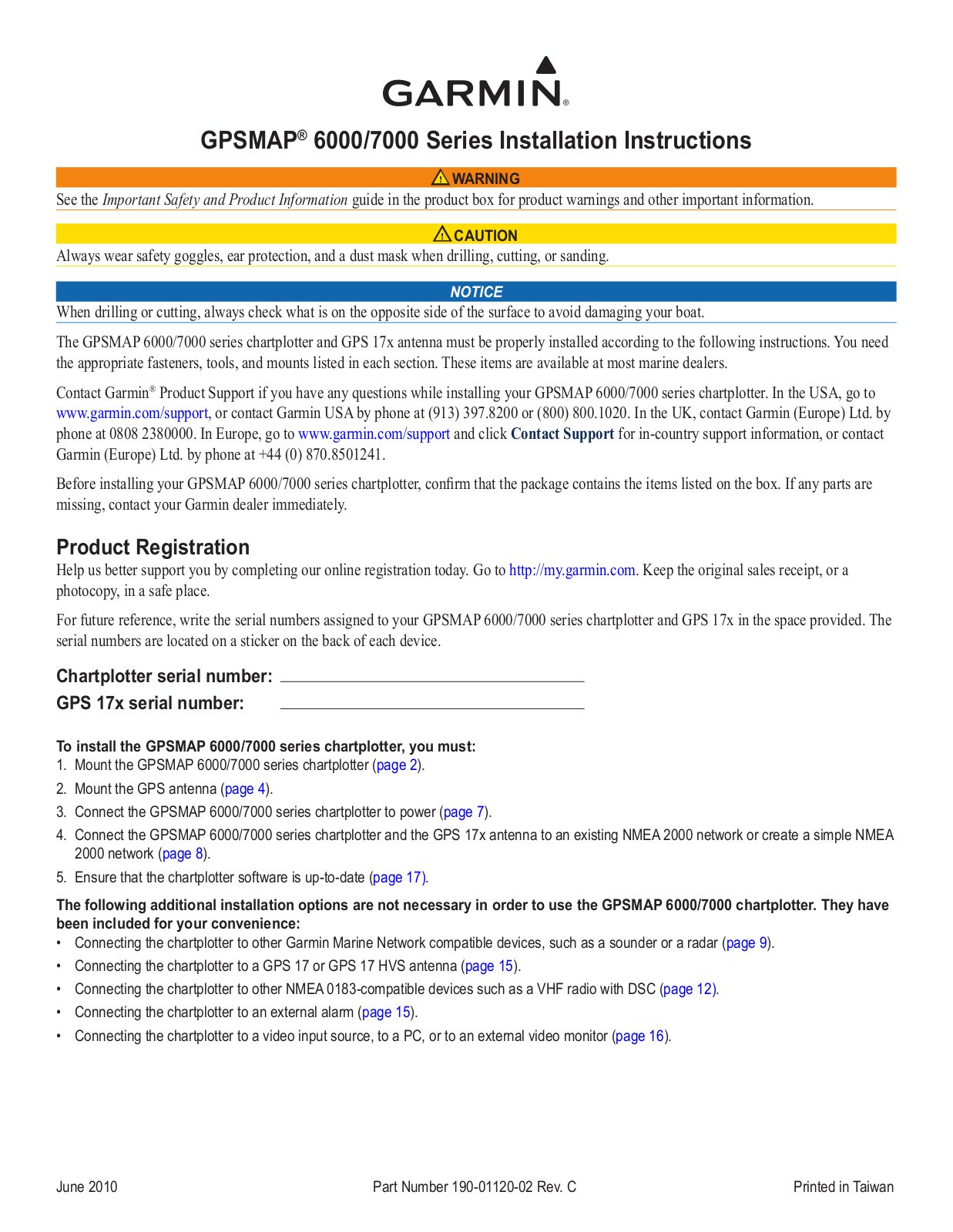 Garmin 6008, 7212, 7215, 6212, 6012 User Manual