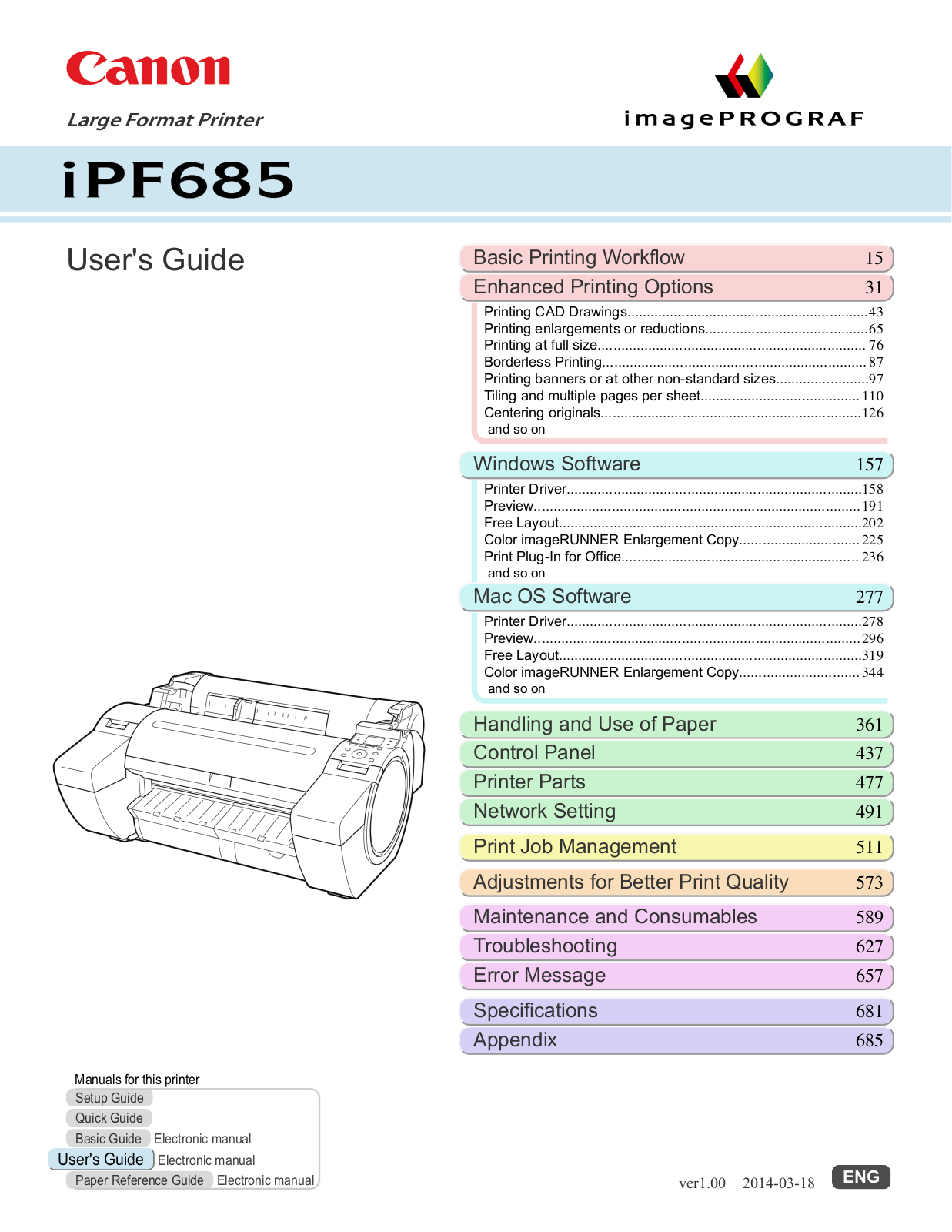 Canon iPF685 User Manual