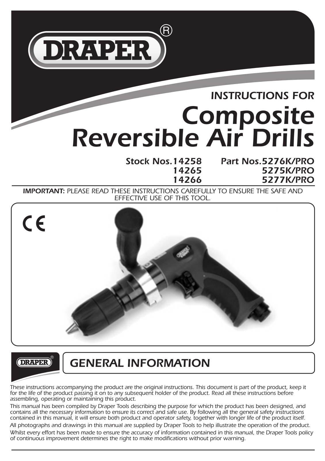 Draper Tools 14266 Instructions - ManualMachine.com