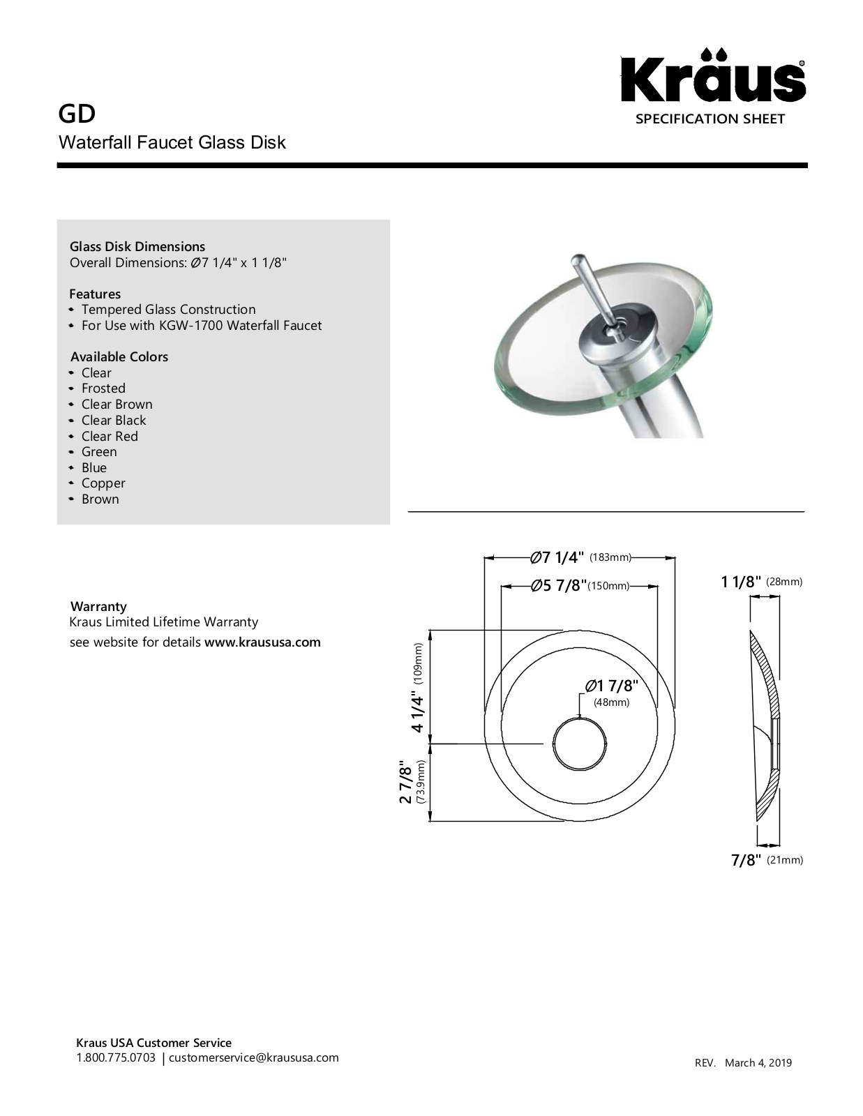 Kraus KUS2588 Specifications - ManualMachine.com