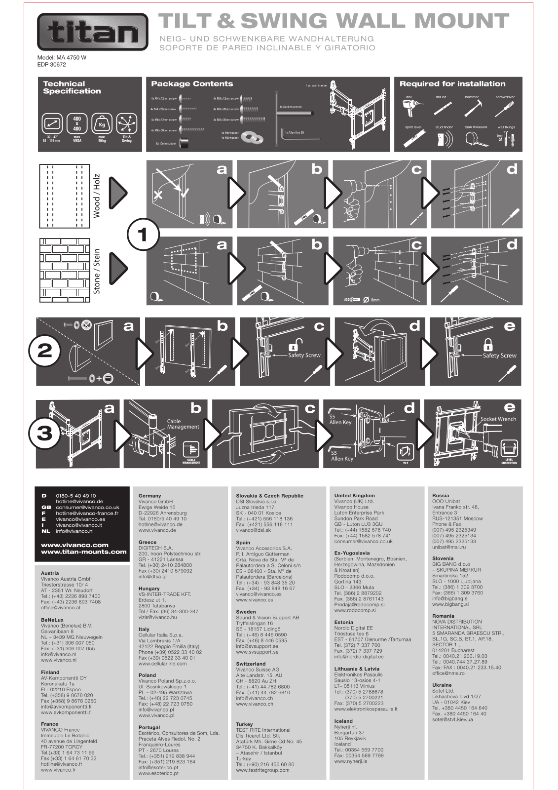 Vivanco MA 4750 W User guide