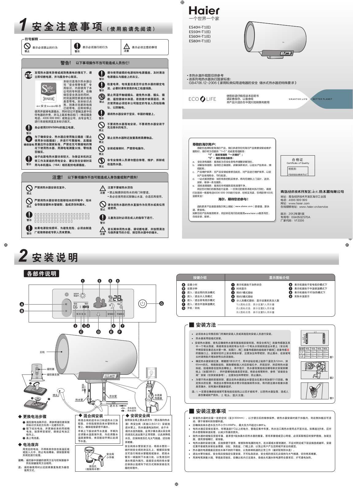 Haier ES50H-T1-E User Manual