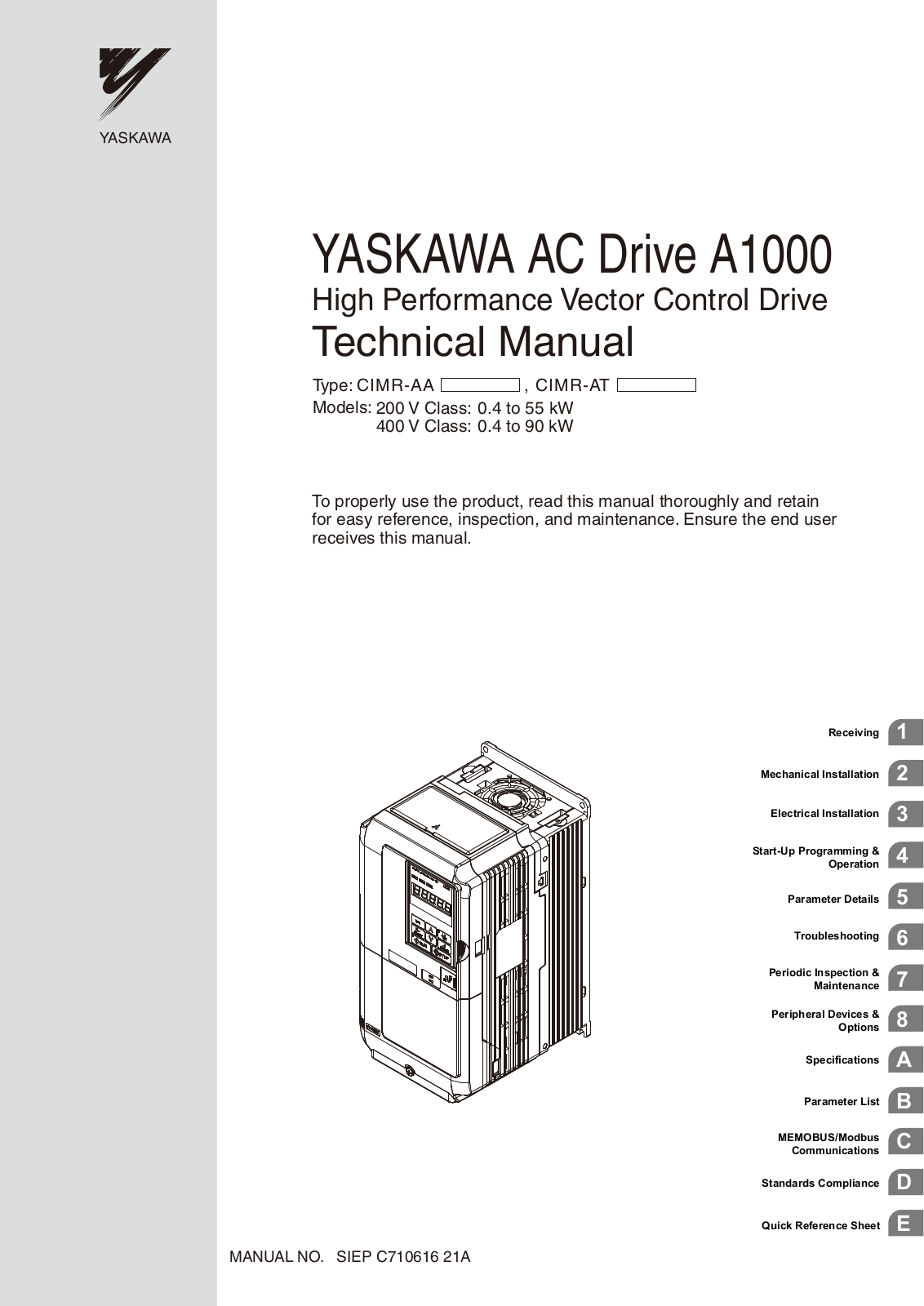 Yaskawa A1000 Technical Manual
