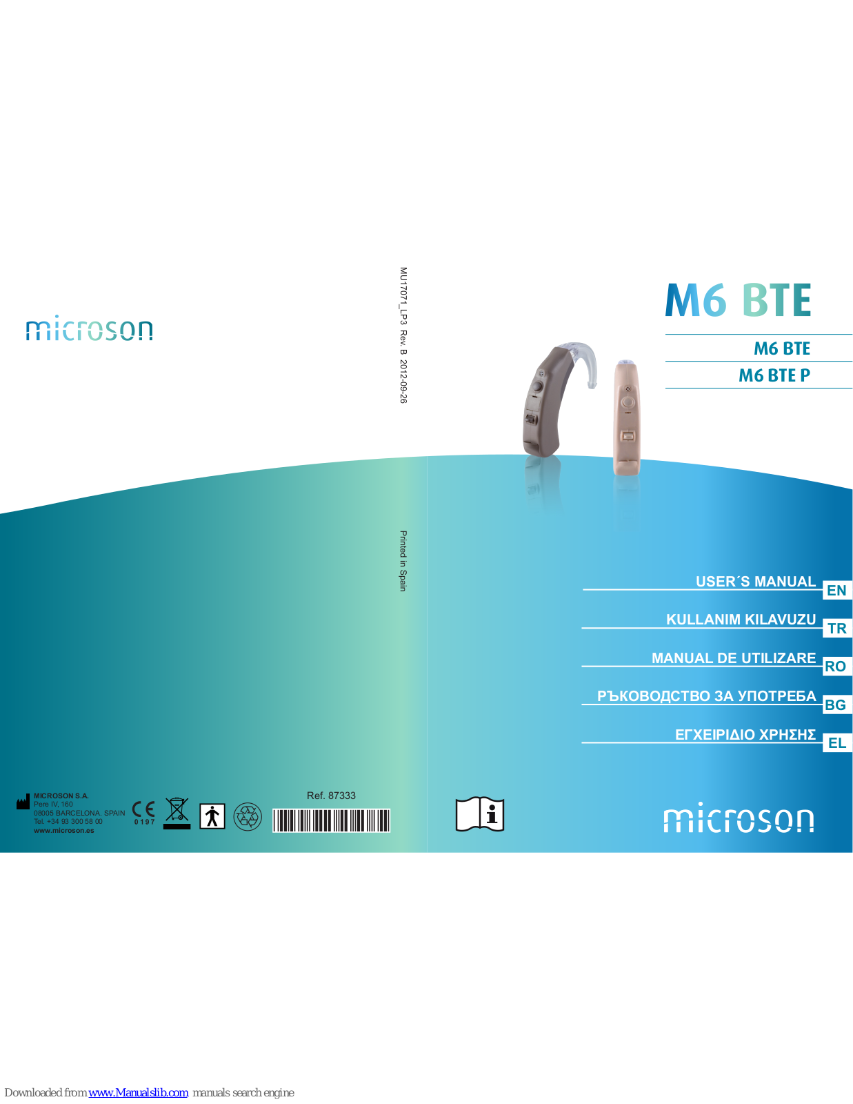 Microson M6 BTE, M6 BTE P User Manual