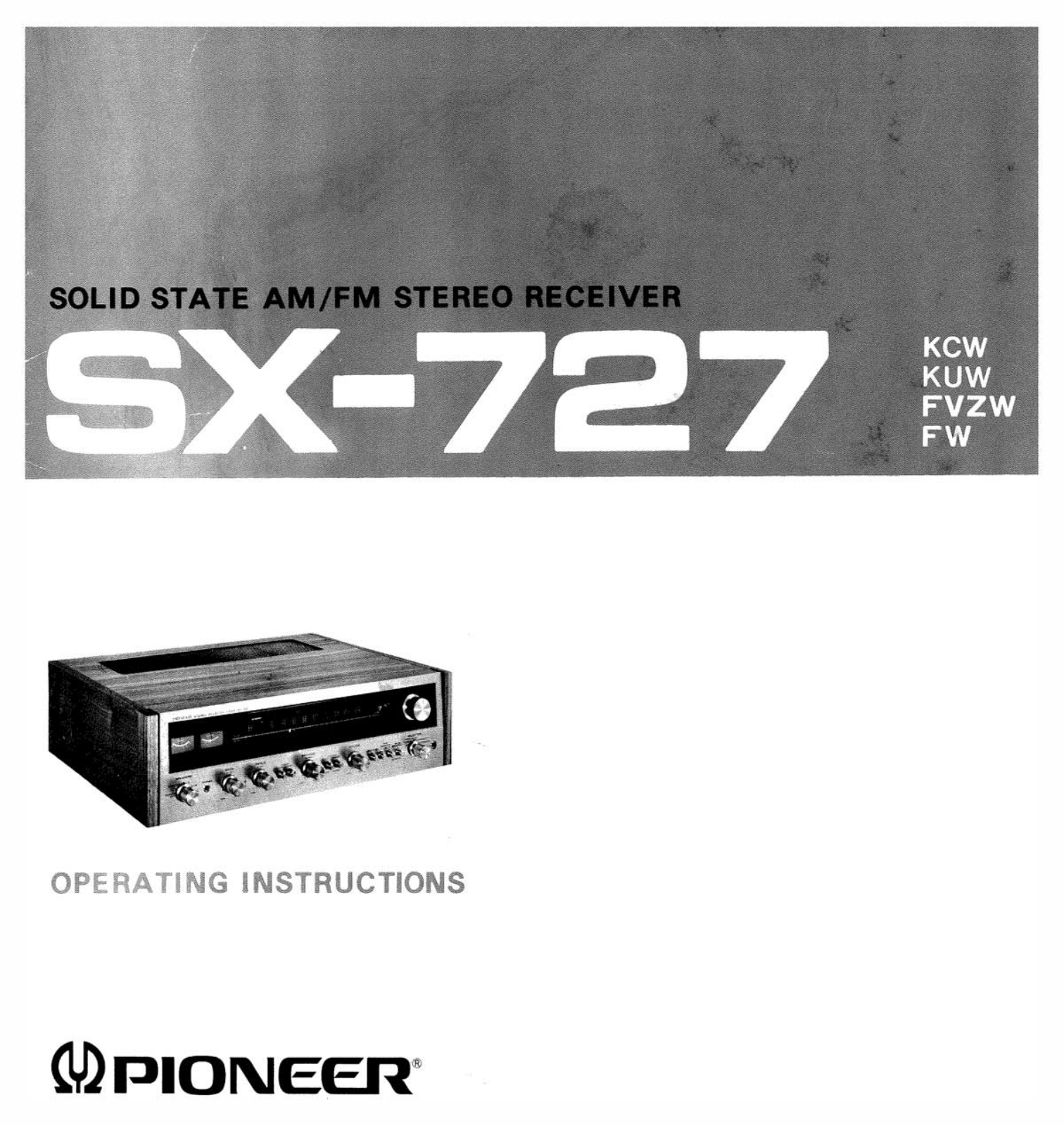 Pioneer SX-727 Owners manual