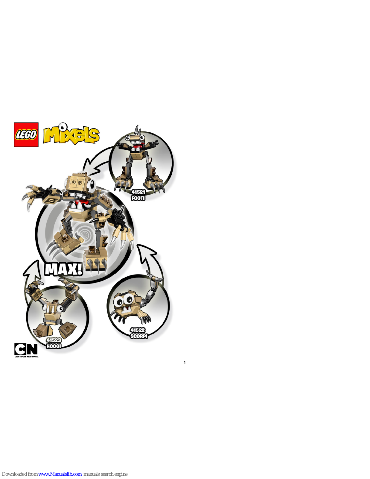 LEGO MIXELS 41521 FOOTI, MIXELS 41522 SCORPI, MIXELS 41523 HOOGI, MAX, MIXELS SERIES 4 Building Instructions