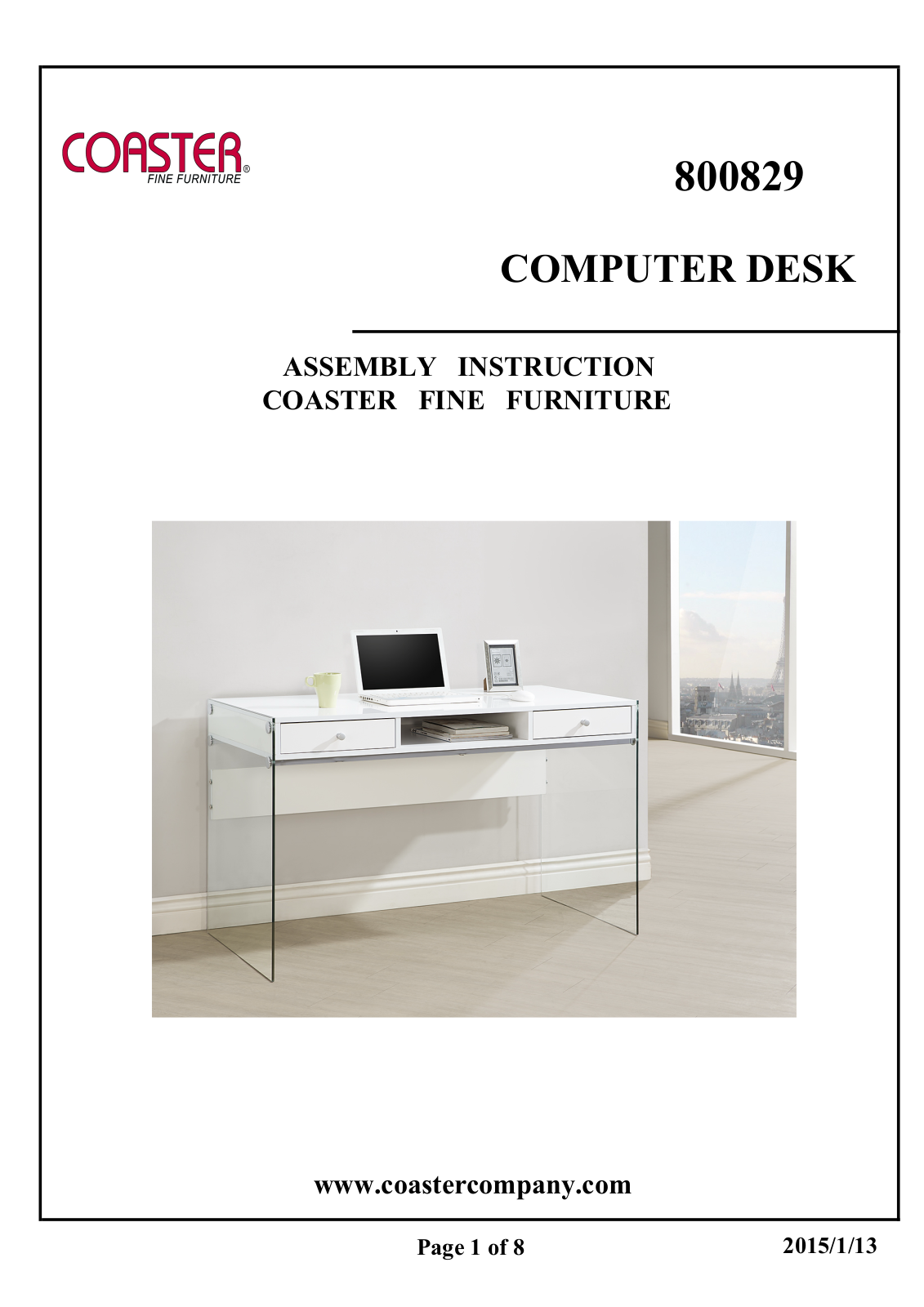 Coaster 800829 Assembly Guide - ManualMachine.com