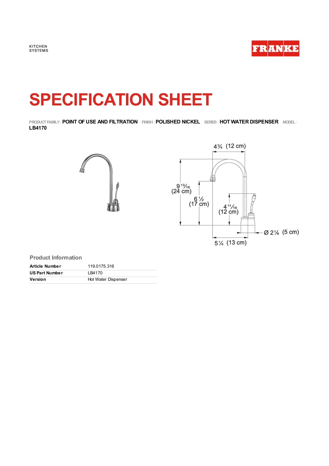 Franke Foodservice LB4170 User Manual