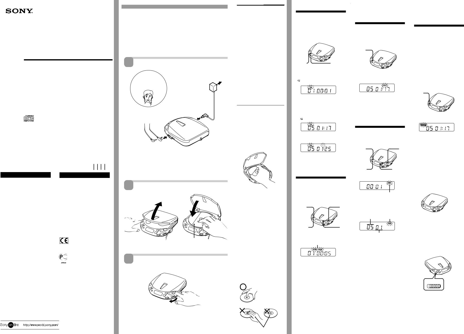 Sony D-E445, D-E446CK, D-E449CK, D-E440, D-E441 User Manual