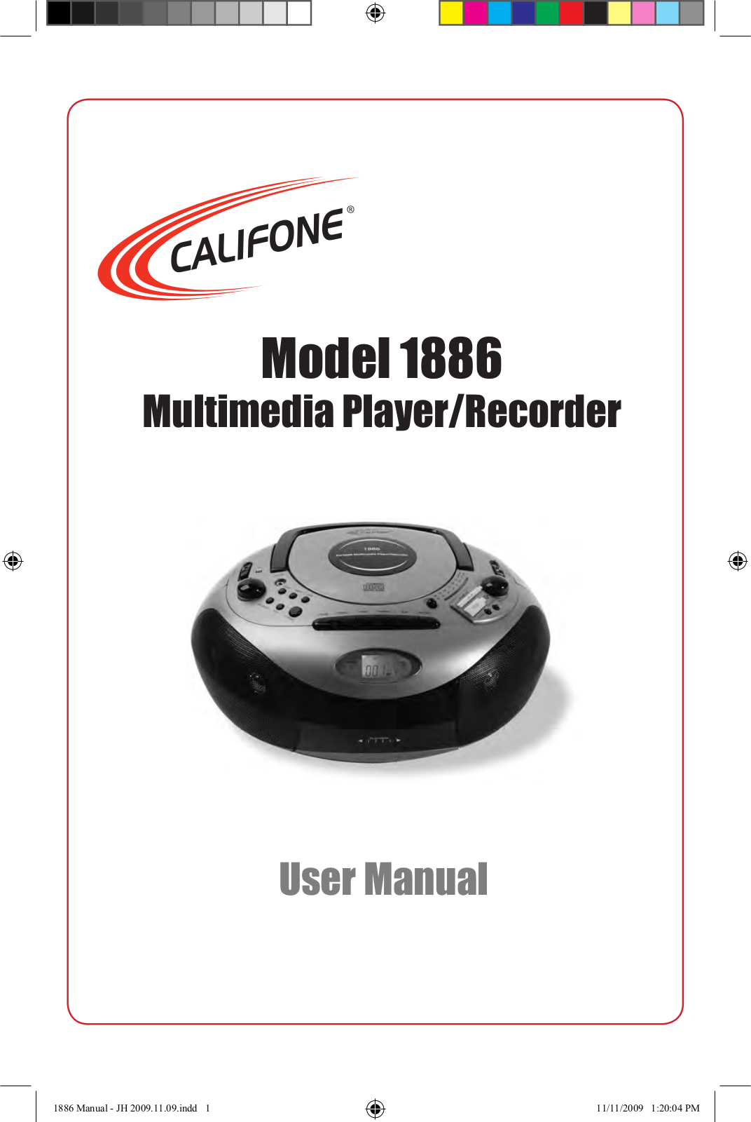 Califone 1886 User Manual