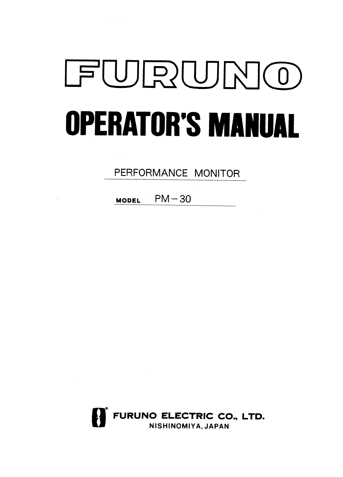 Furuno PM30 User Manual