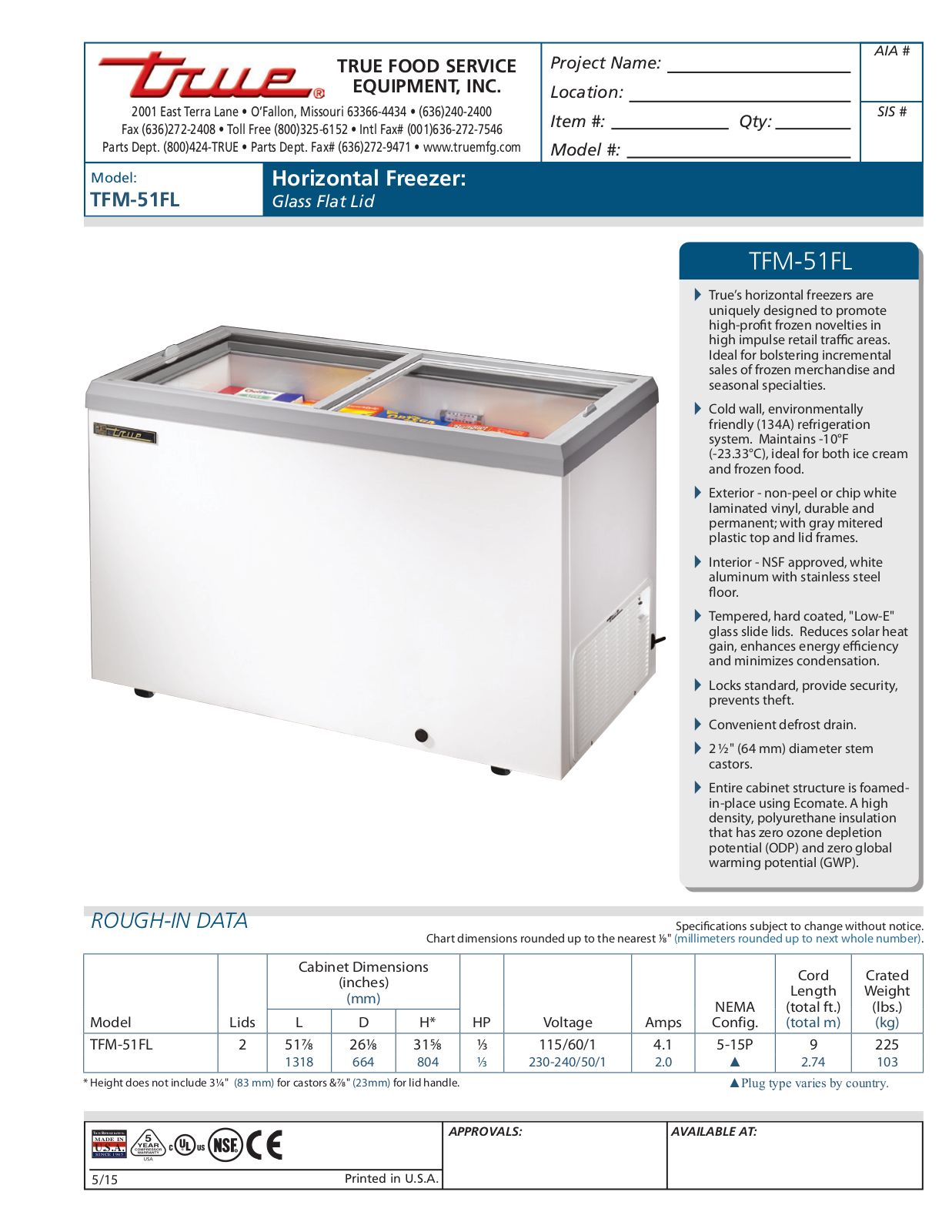 True TFM-51FL User Manual