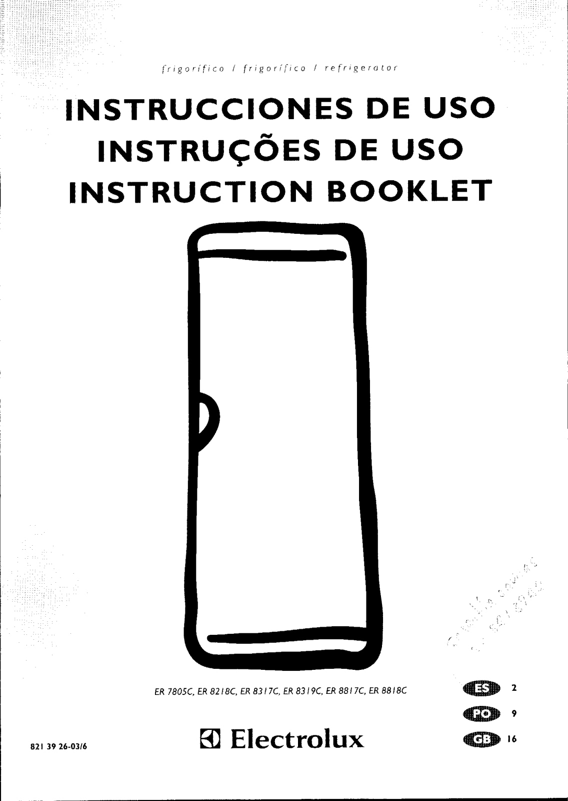 Electrolux ER8319C, ER8818C, ER7805C, ER3817C, ER8817C User Manual