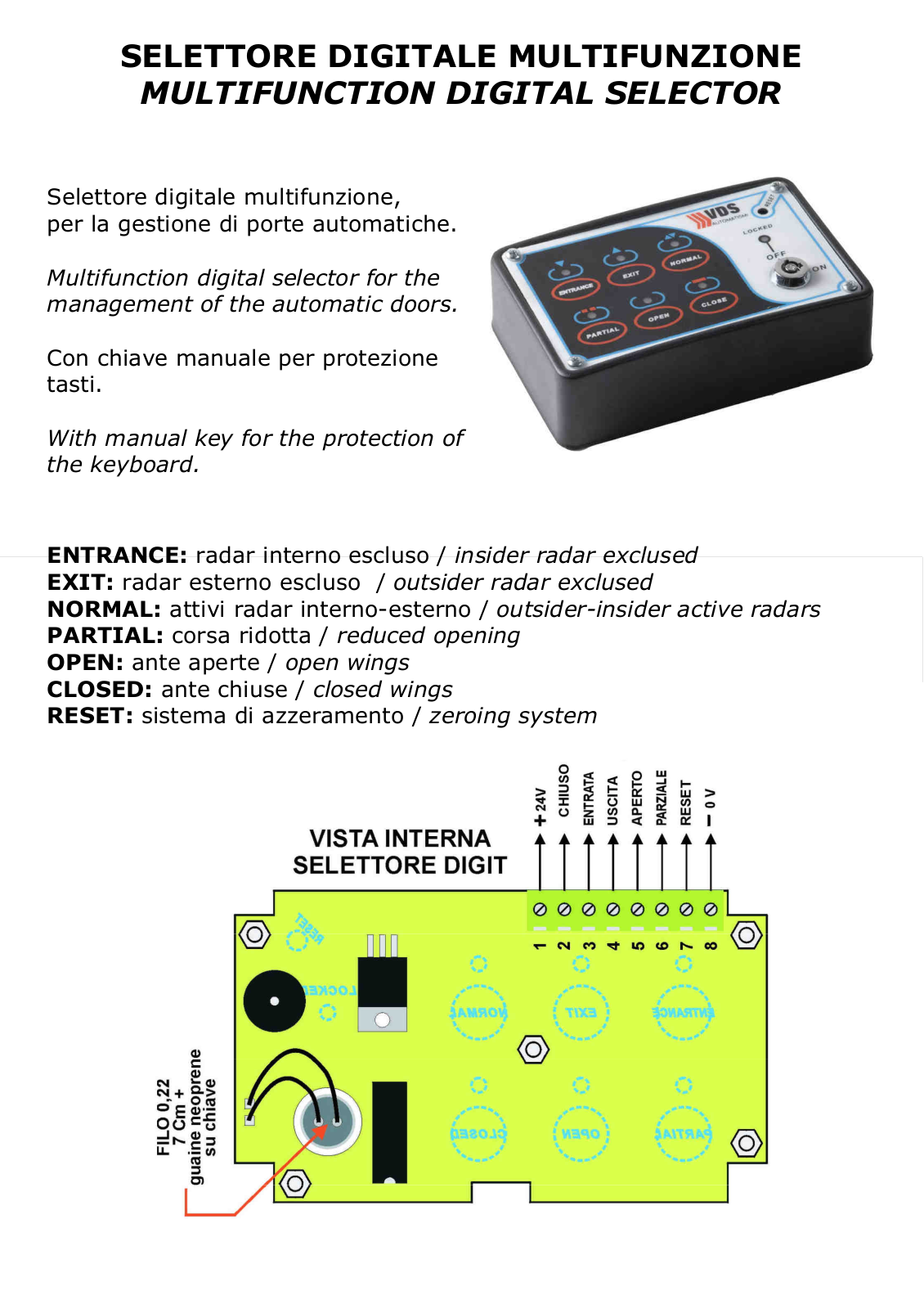 VDS Multifunction Digital Selector User Manual