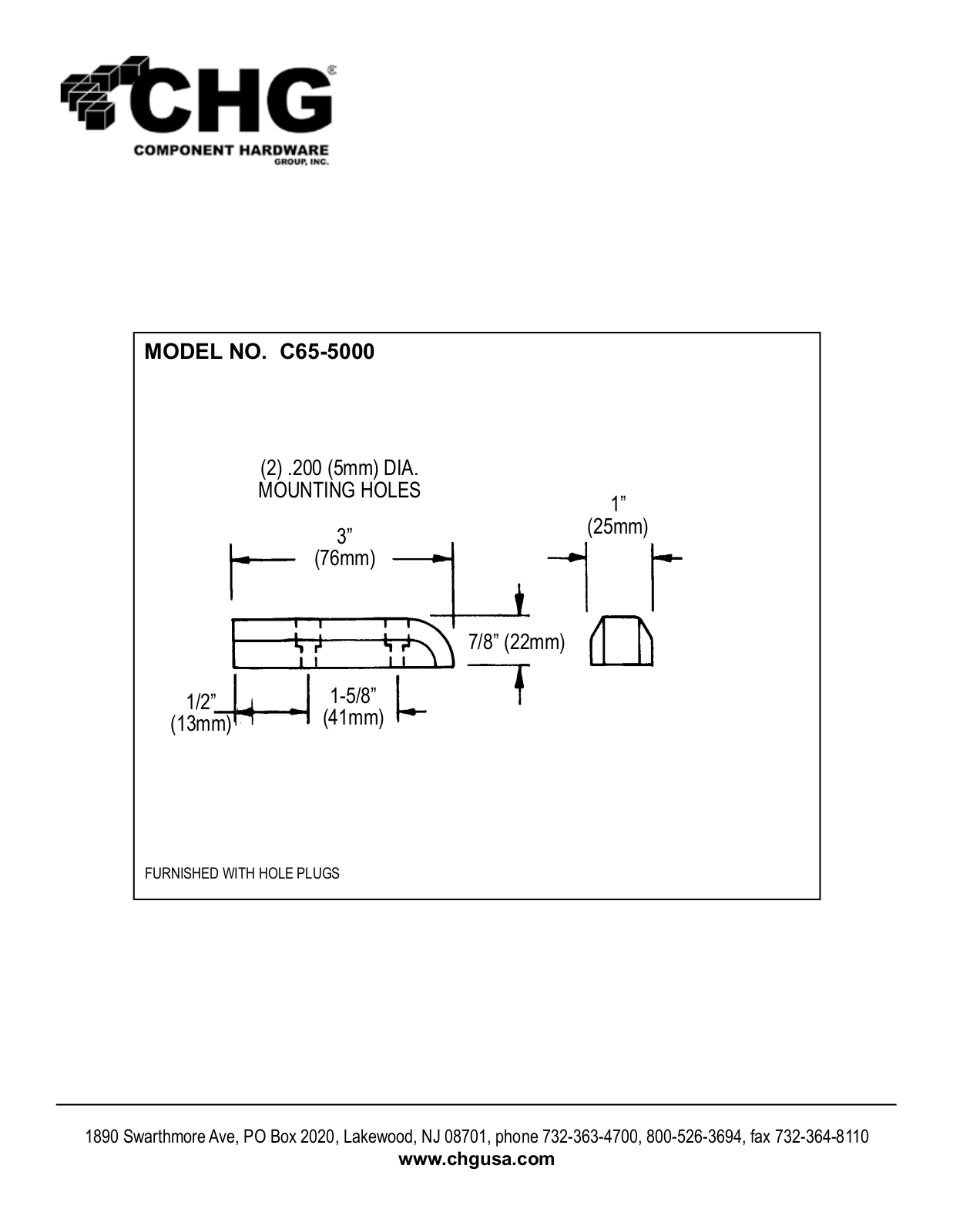 Component Hardware C65-5000 User Manual