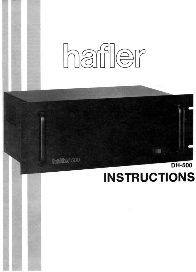 Hafler DH-500 Service Manual