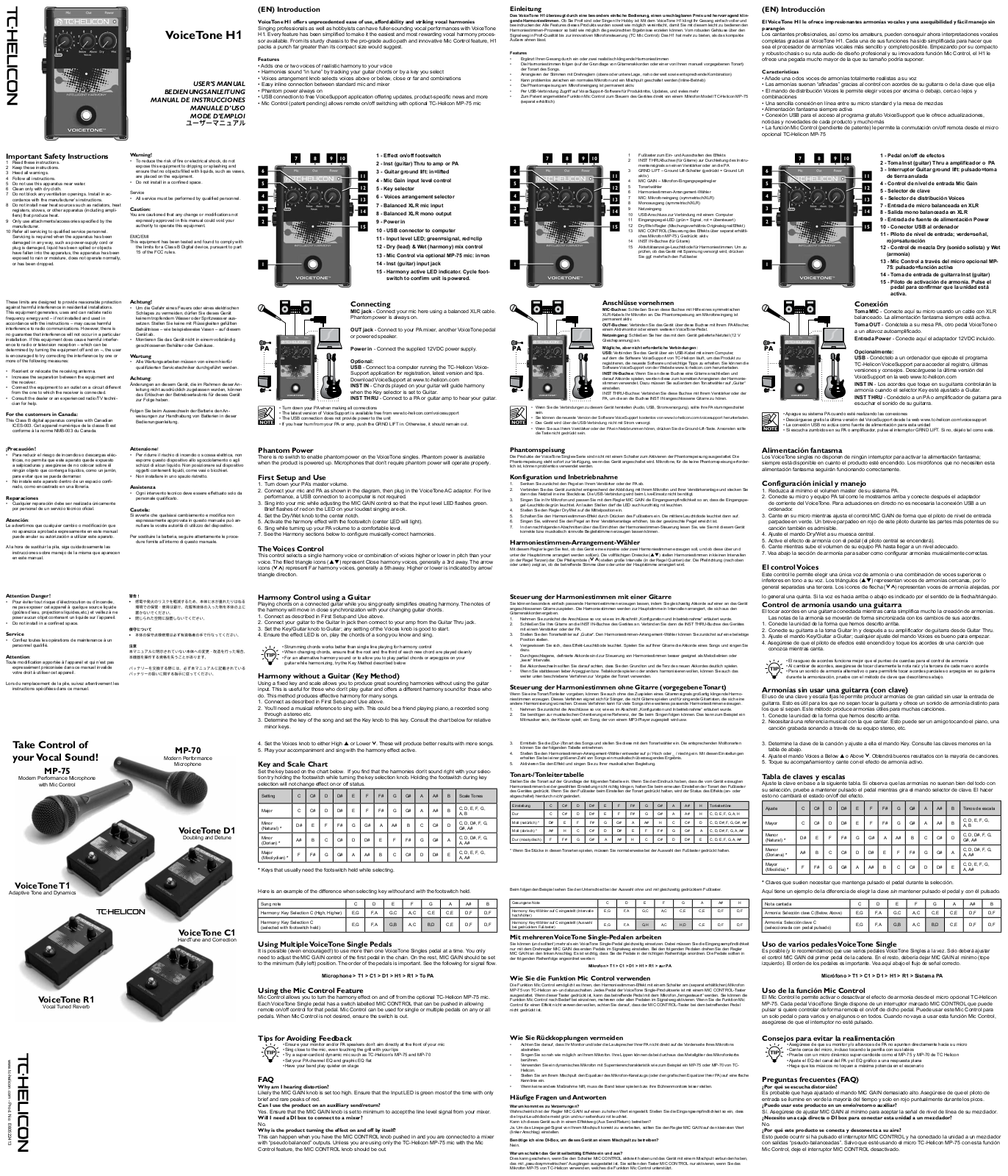 TC Helicon H1 User manual