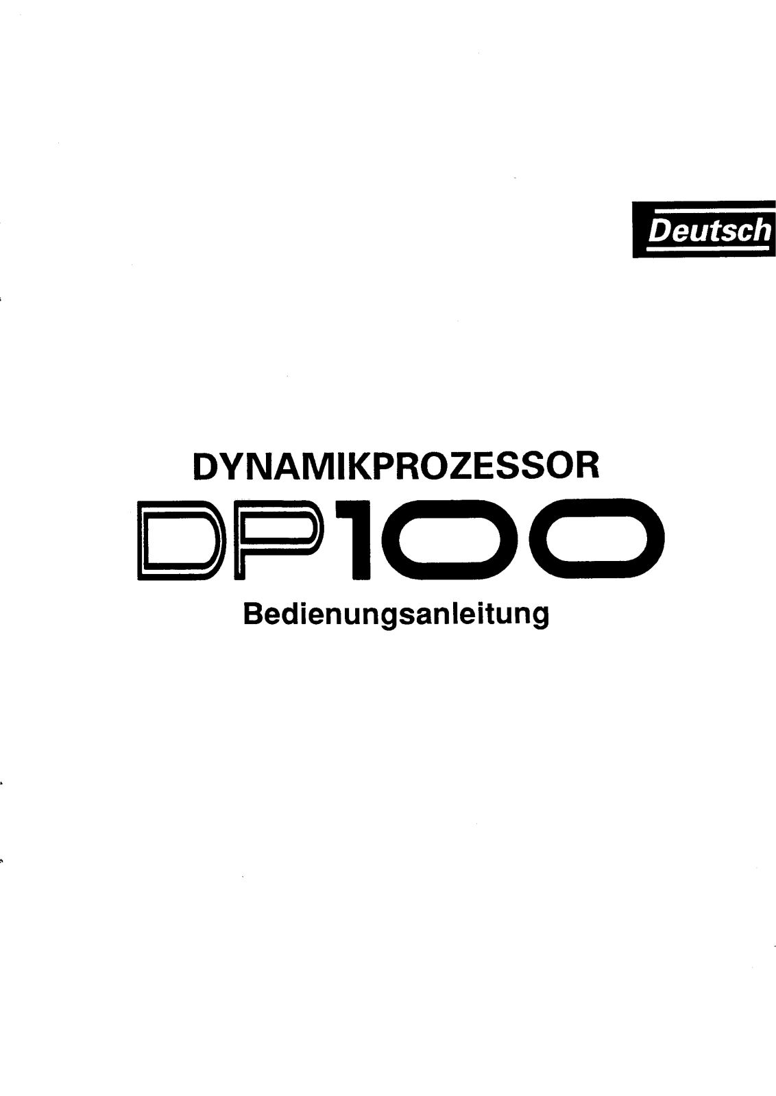 Yamaha DP100 User Manual