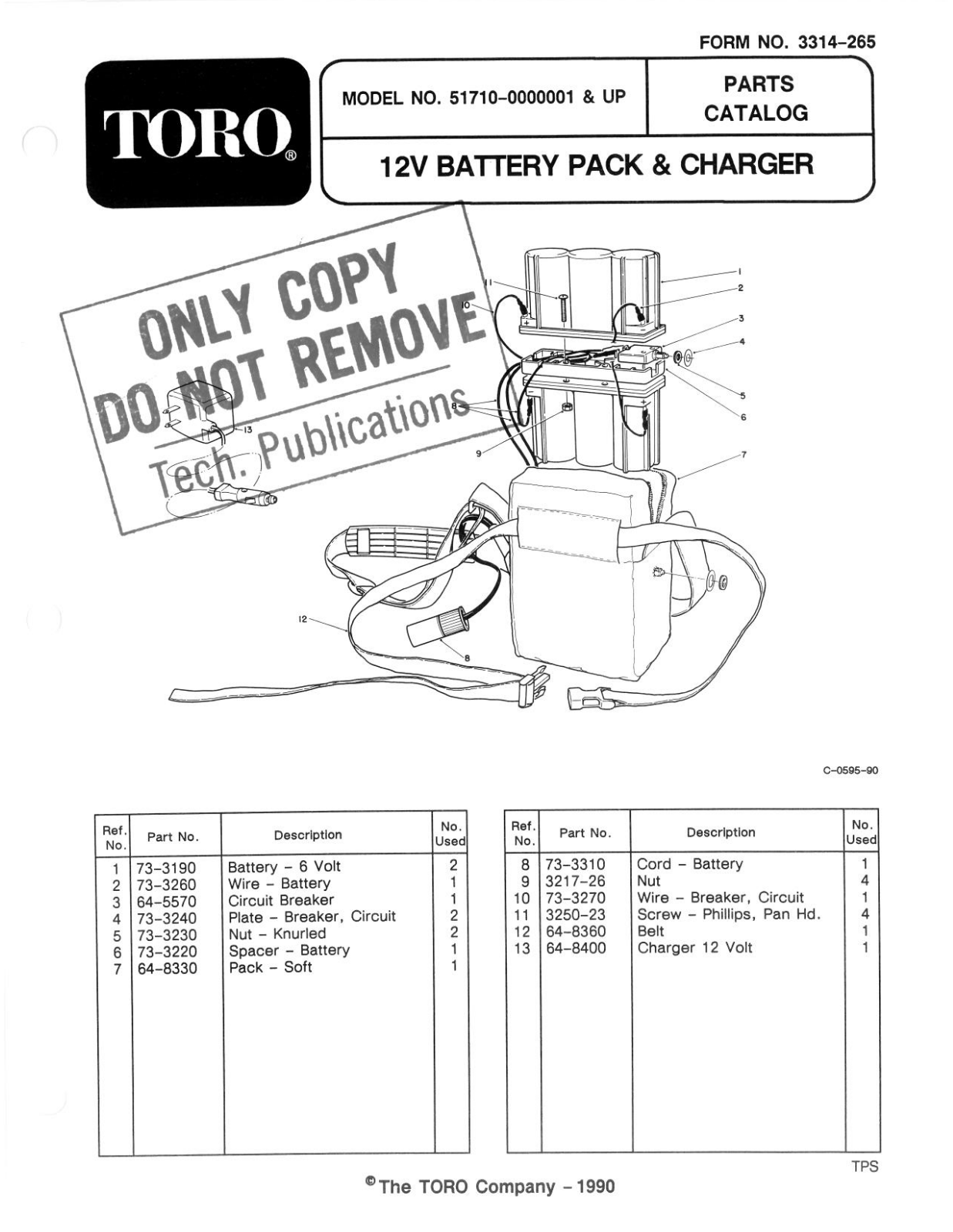 Toro 51710 Parts Catalogue