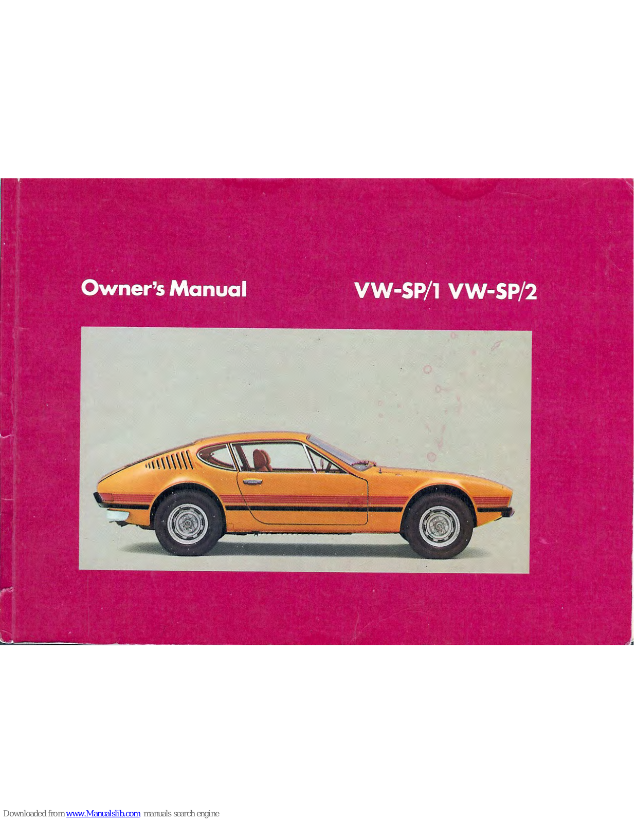 Volkswagen VW-SP/1, VW-SP/2 Owner's Manual