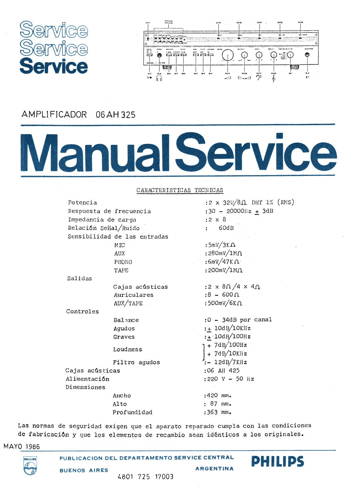 Philips 06AH-325 Schematic