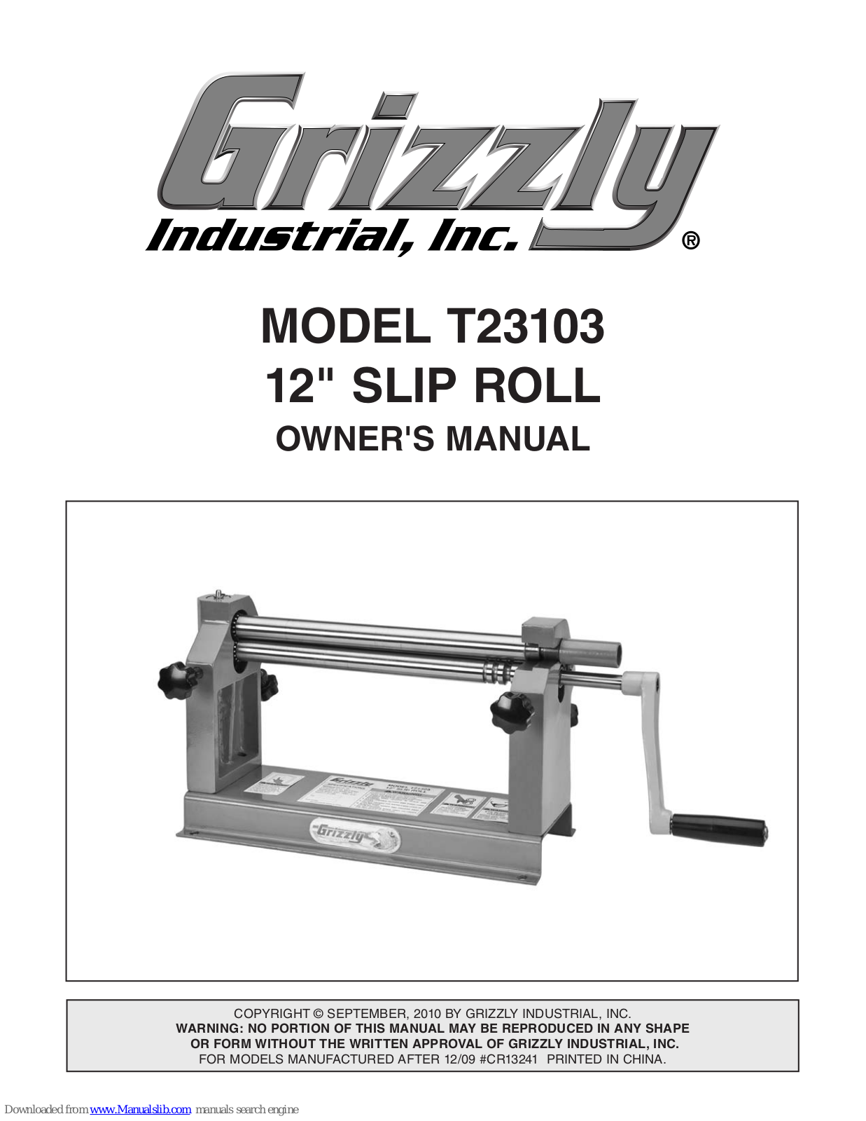 Grizzly T23103 Owner's Manual