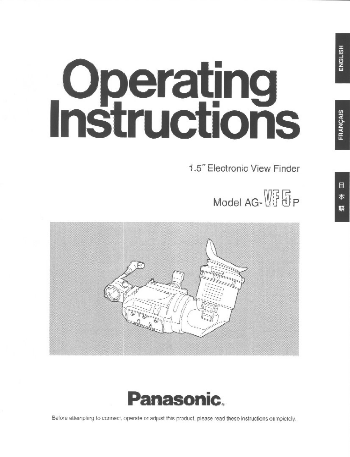 Panasonic AG-VF5 User Manual