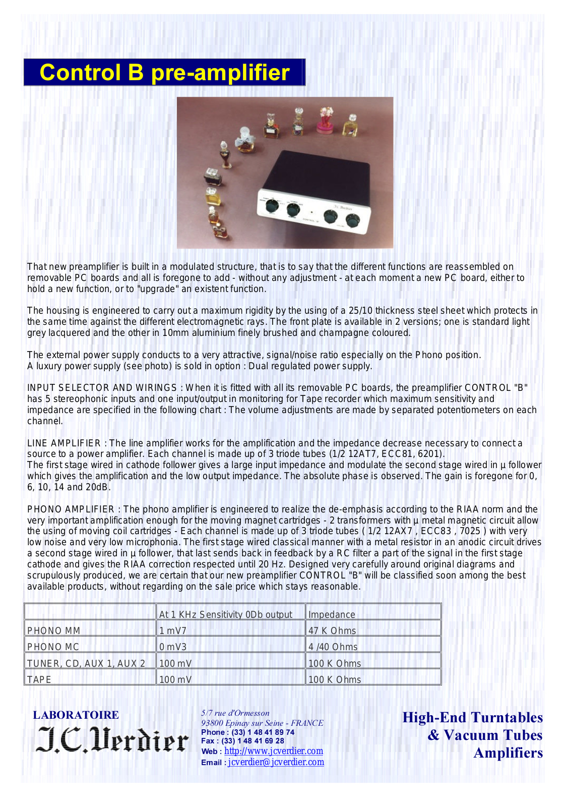 Verdier Control B Brochure