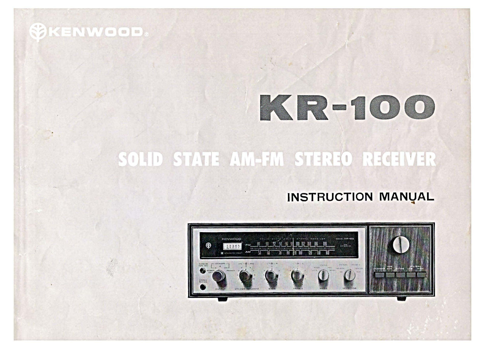 Kenwood KR-100 Owners Manual