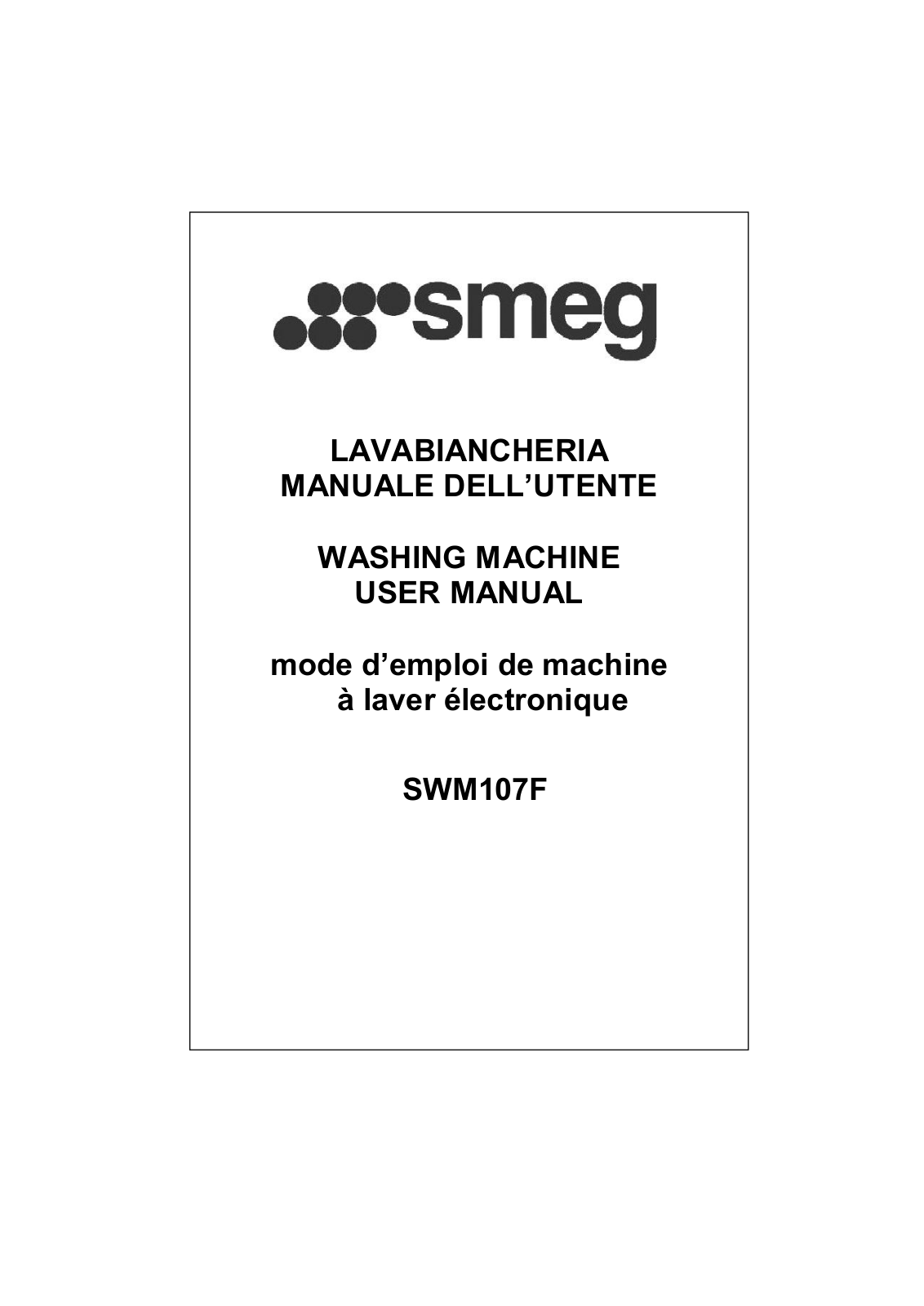 SMEG SWM107F User Manual