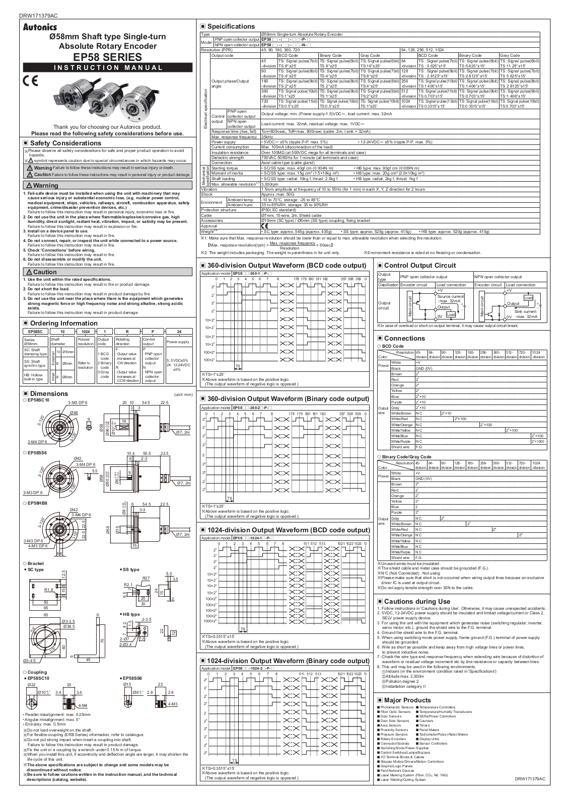 Autonics EP58 SERIES Instruction Manual