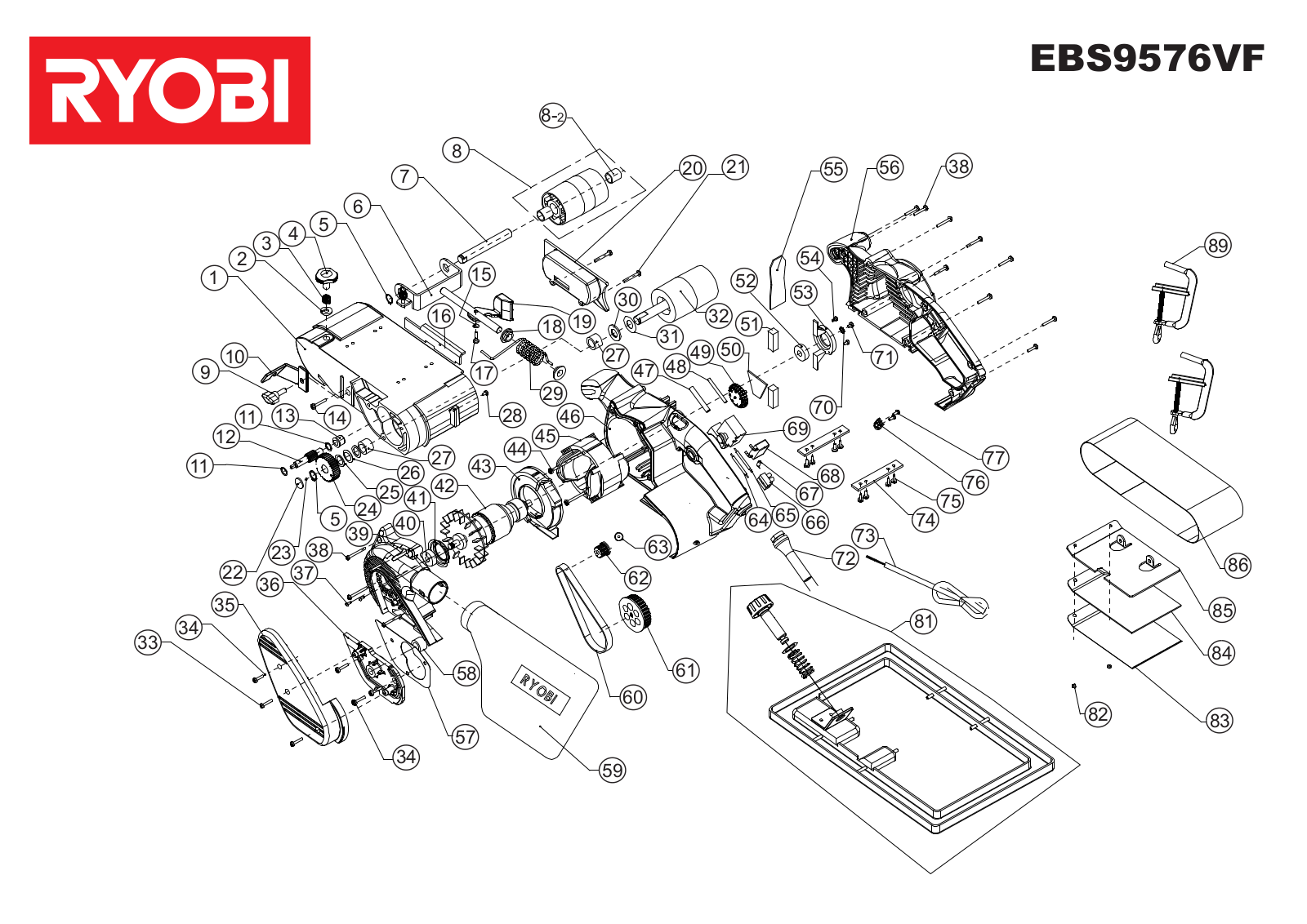 Ryobi EBS9576VF User Manual